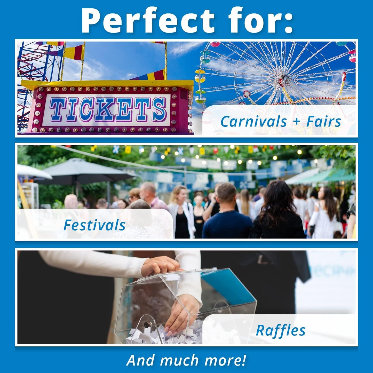 INDIANA TICKET CO. 2,000 Orange Raffle Tickets Double Roll, Premium Quality 50/50 Raffle Tickets, Tickets for Events, Carnivals, Door Prizes, Drinks and More