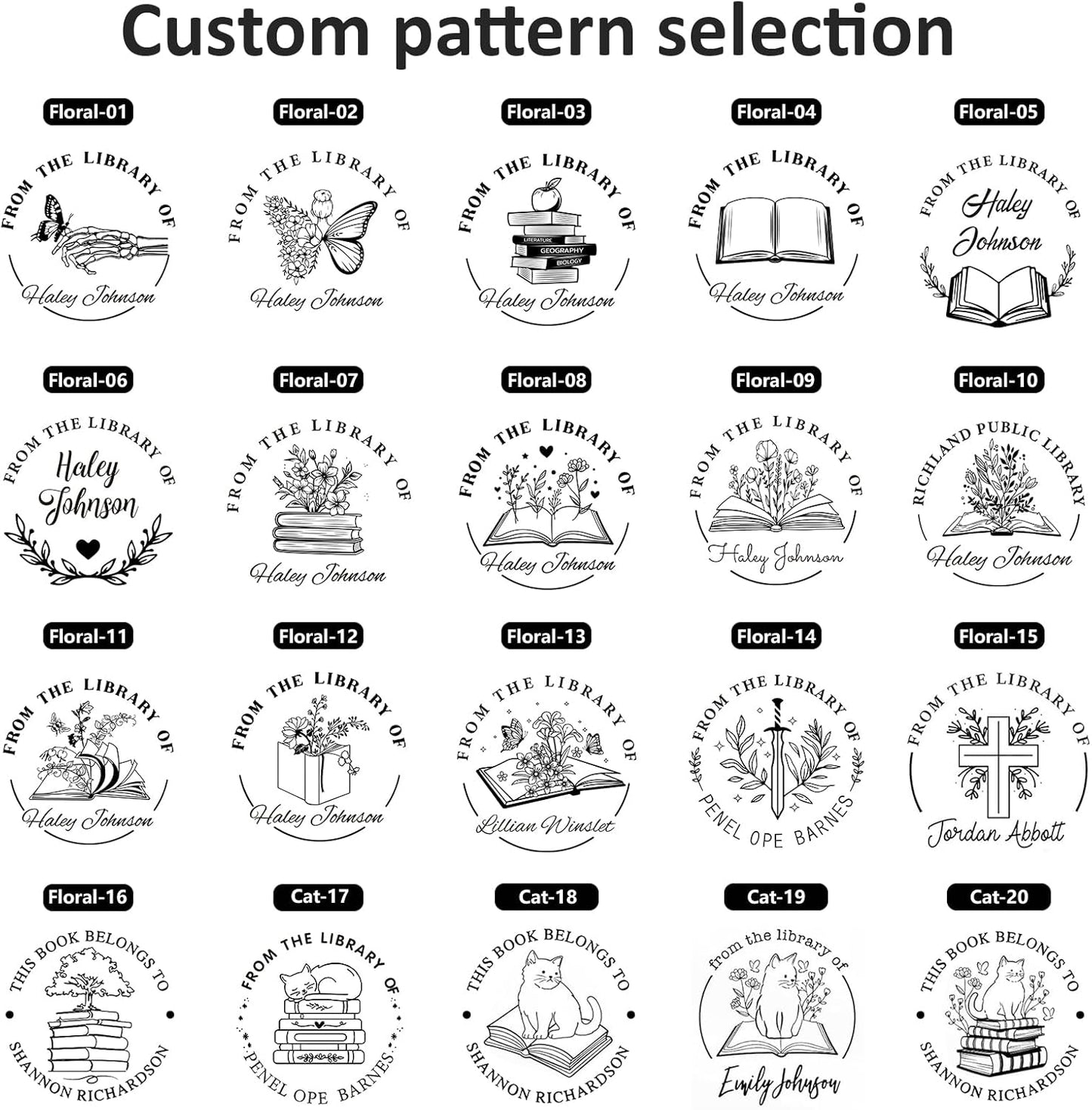 Custom Self-Inking Stamps | Personalized Book Stamp Gift for Book Lovers | 5 Ink Colors (Style10)