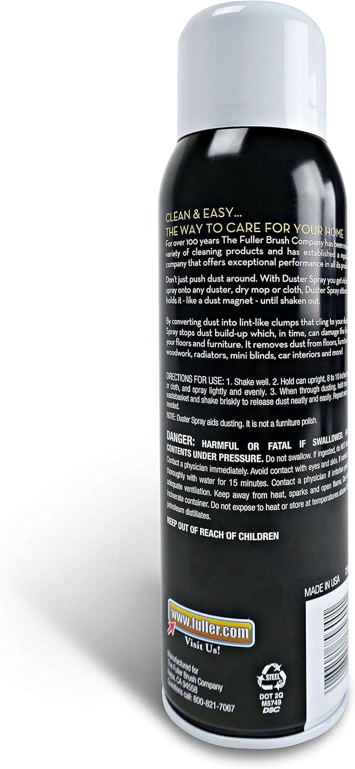 Fuller Brush Duster Spray – 15.5 oz Multi Surface Dust Removing Sprayer - Safe Household Cleaning For Floors, Furniture, Blinds & Car Interiors