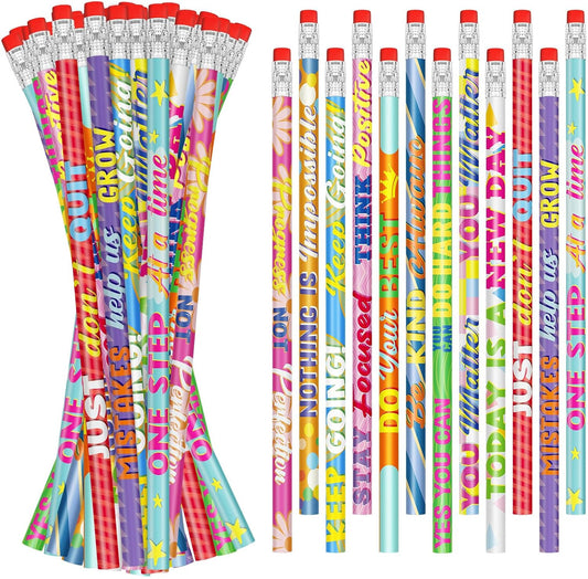 Cinrobiye 200 PCS Inspirational Pencils Bulk,Motivational School Wood Pencils,Encourage Positive Pencil Party Favors Gifts Pencil Back to School Supplies for Kids Student Teacher Classroom Reward