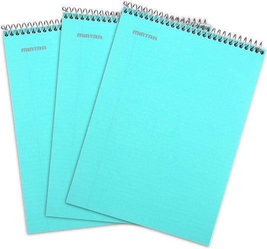 Mintra Office TOP BOUND Durable Spiral Notebooks (Teal, College Ruled 3pk)