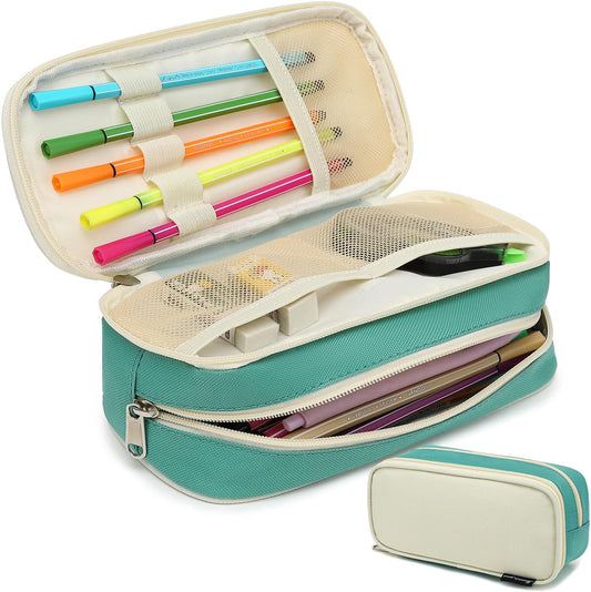 Large Capacity Pencil Case Multi-Slot Pencil Pouch Durable Pencil Box Portable Office Pen Bag with Zipper