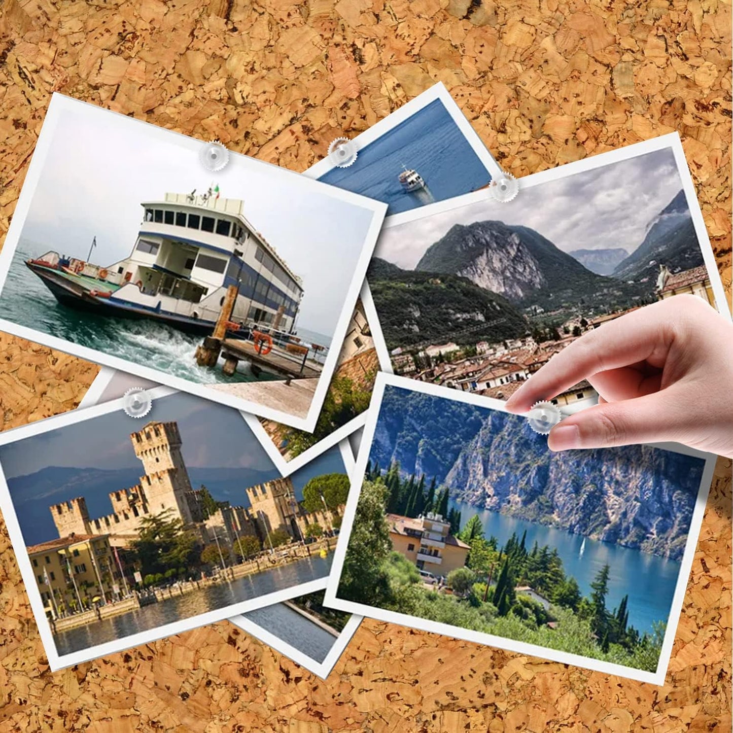 Lunies 100 PCS Clear Push Pins, Plastic Thumb Tacks for Wall, Wall Tacks for Hanging, Standard Clear Plastic Head and Steel Point Push Pins for Cork Board