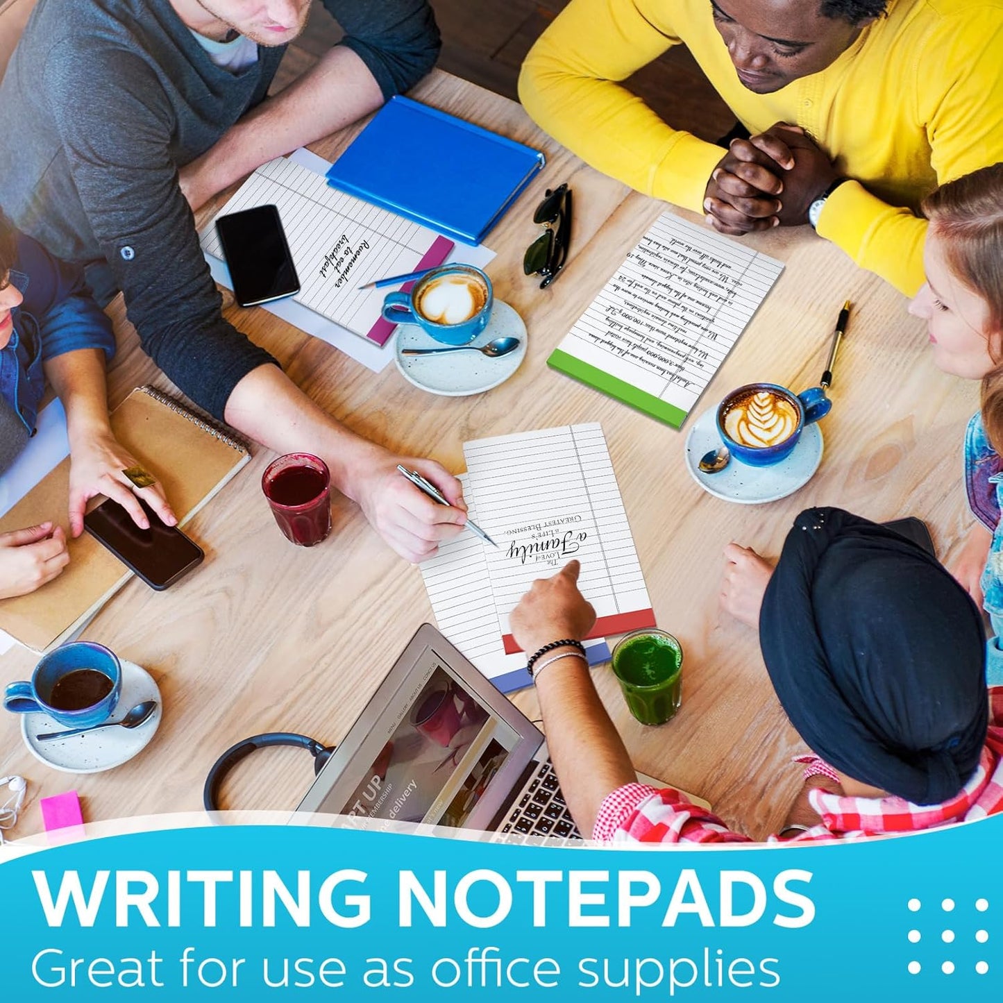 Colarr 24 Pack Legal Pads 5 x 8 Inches Lined Notepads 50 Sheets Wide Ruled Writing Pads for School College Office Business