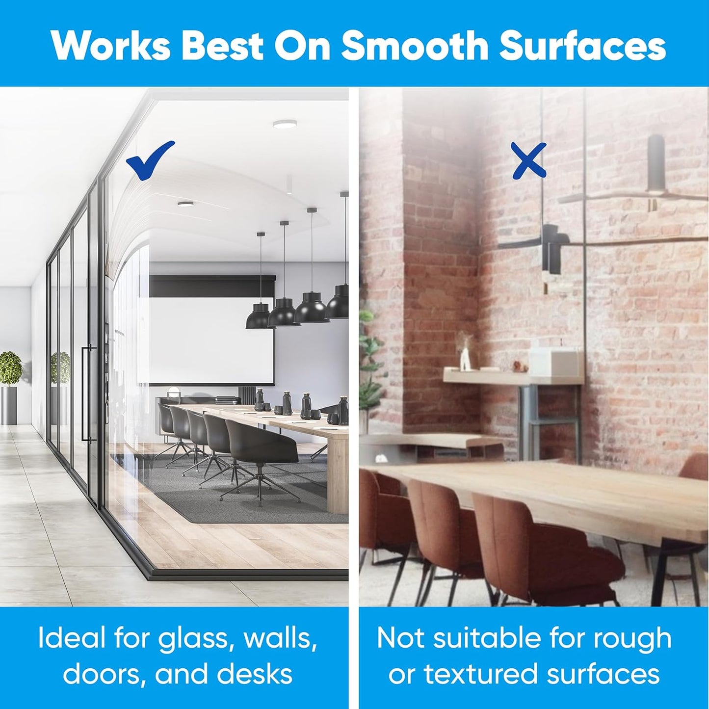 Whiteboard Sticker for Wall, 120" x 24" No Ghosting Peel and Stick Dry Erase White Board Roll, Stain-Proof Self-Adhesive Whiteboard Paper for Home, Office, Classroom