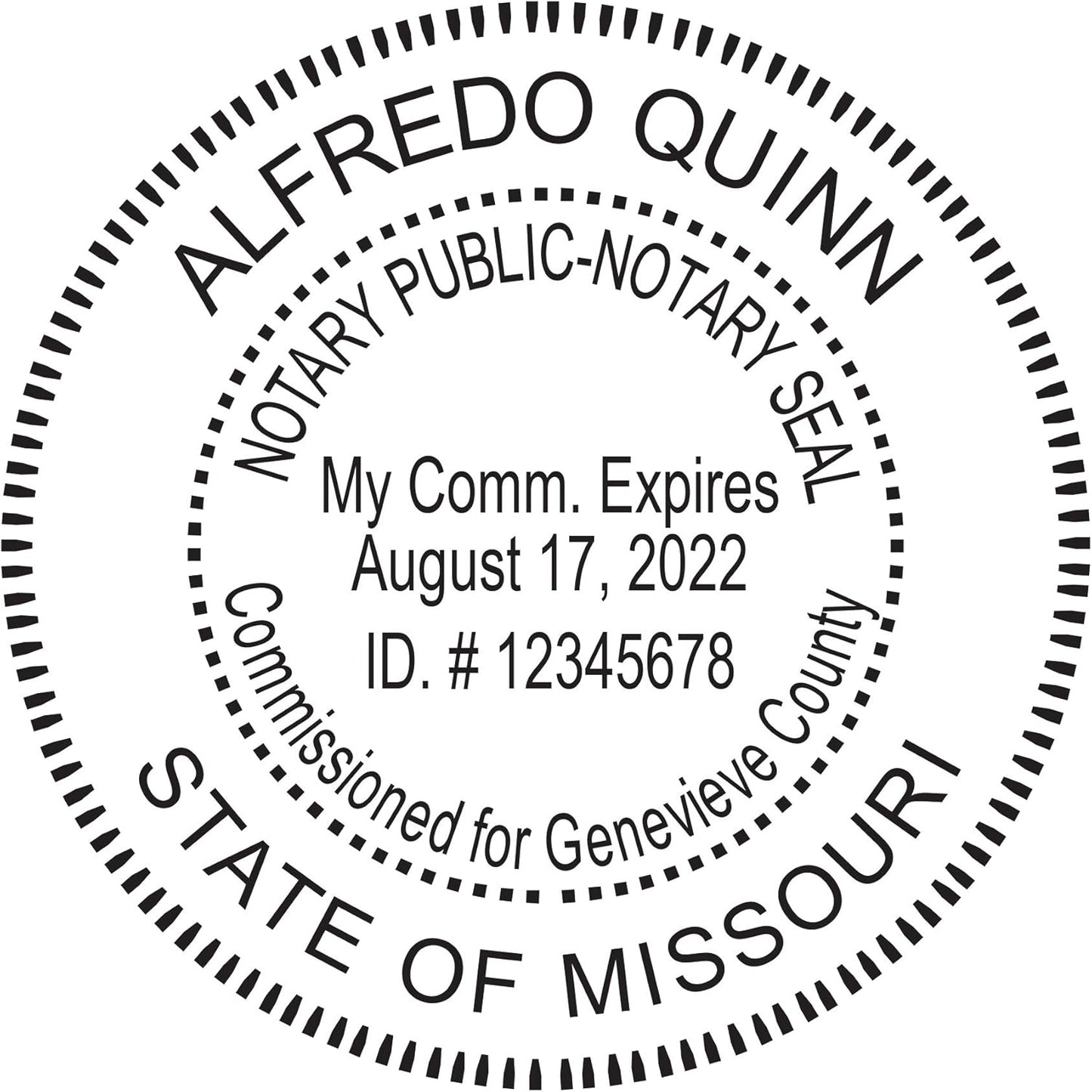 MaxMark Round Notary Pre-Inked Stamp for State of Missouri