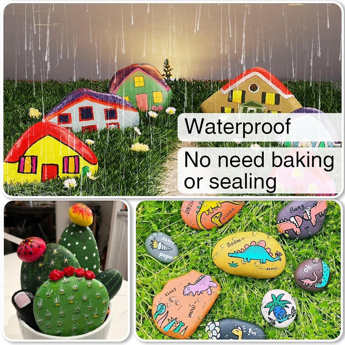 Black Paint Pens Permanent Paint Markers - 12 Pack Oil Based Marking Pens, Medium Point, Quick Drying and Waterproof for Rock Painting Car Tyre Metal, Plastic, Canvas, Wood