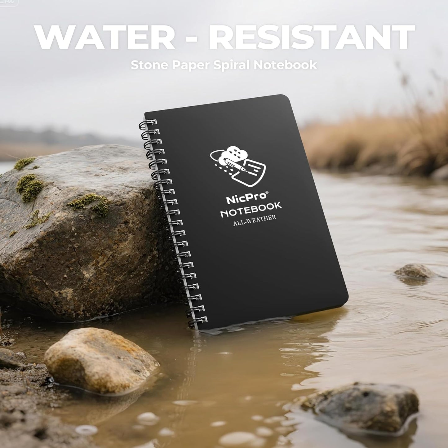 Nicpro 1.3mm Mechanical Pencil Set in Leather Bag with Lead Refill Black & Colors, Erasers- Weatherproof Metal Heavy Duty Carpenter Pencil & Spiral Notebook for Outdoor Drafting Marking Drawing