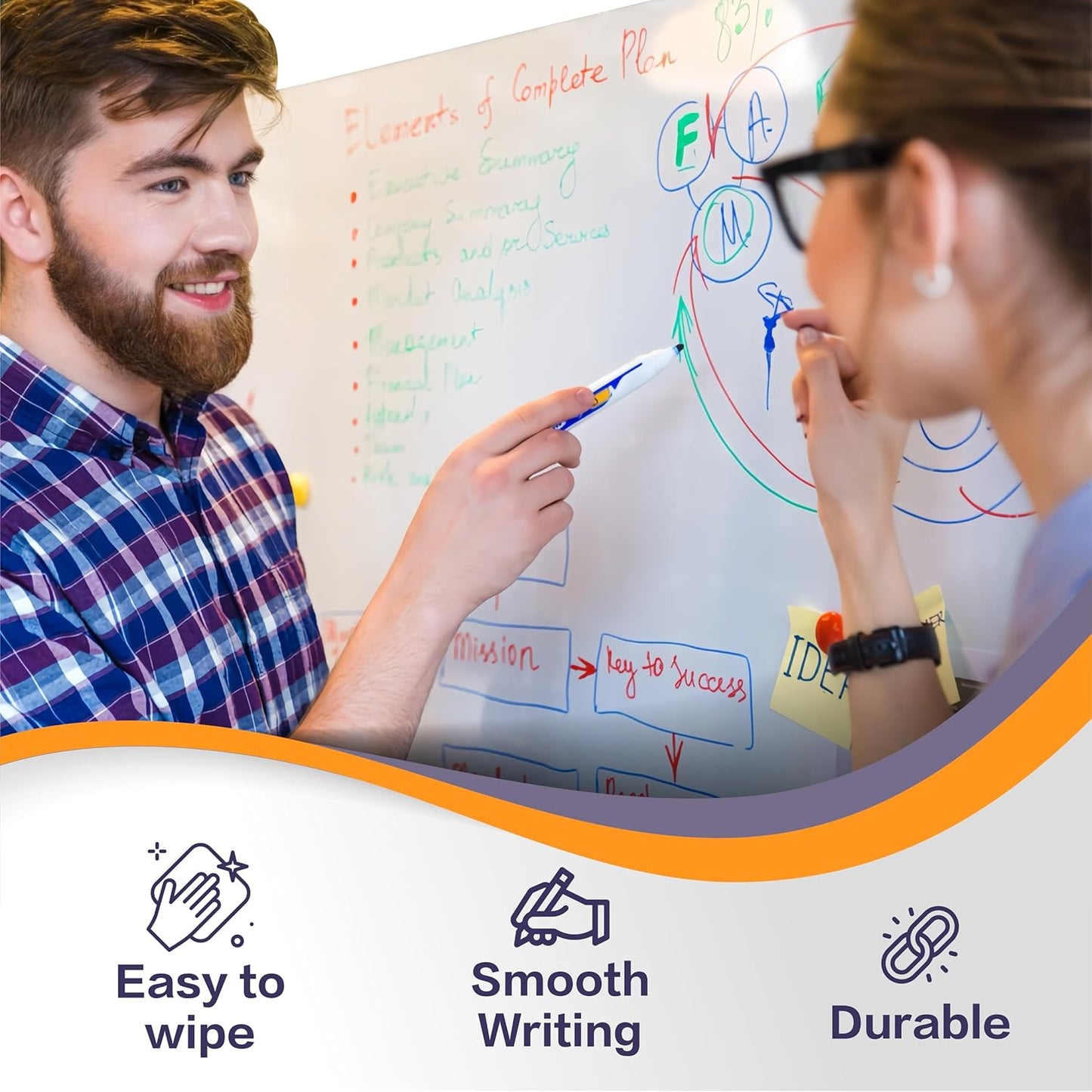 Magnetic Whiteboard Sticker - Adhesive Backing 40'' x 24'' Dry Erase Board for Wall Whiteboard Contact Paper for Office Home