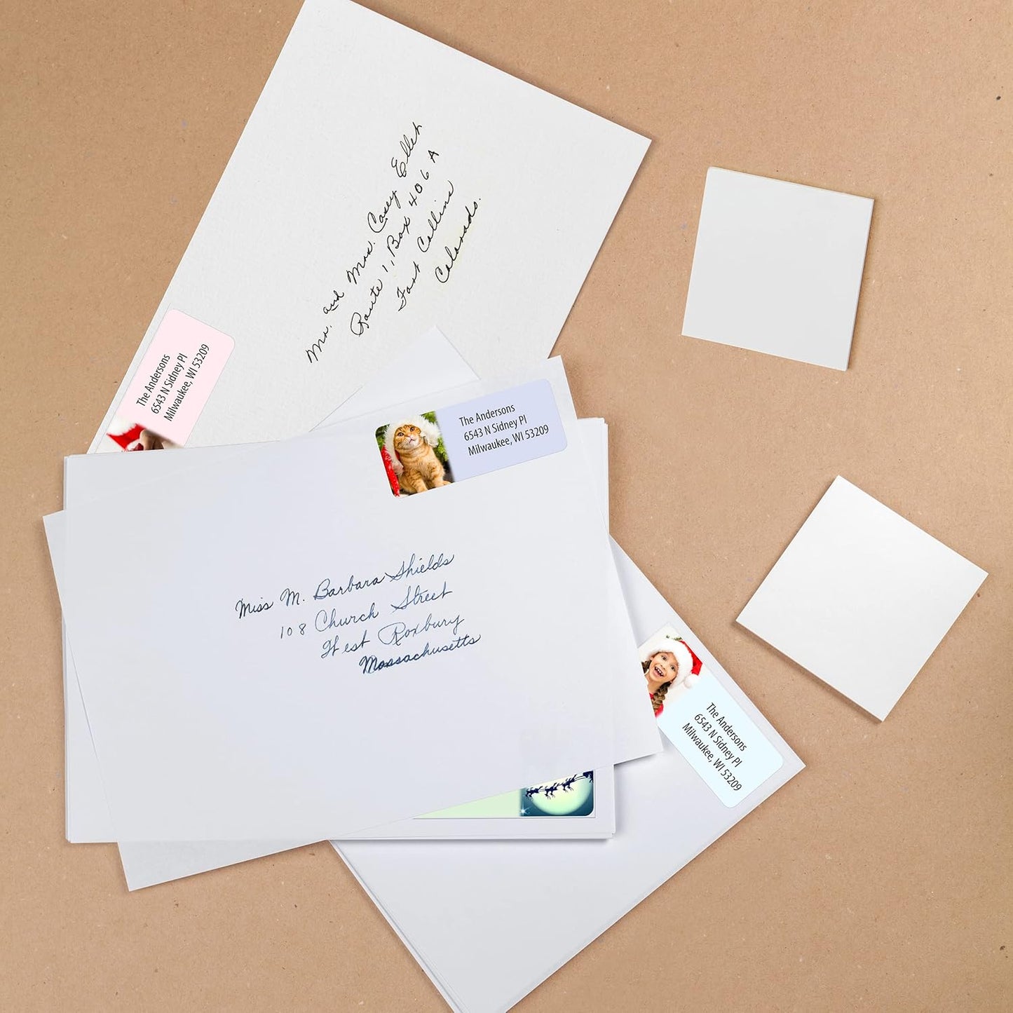 Customized Personalized Address Labels - Made in The USA by Kenco (250 Labels, Christmas)