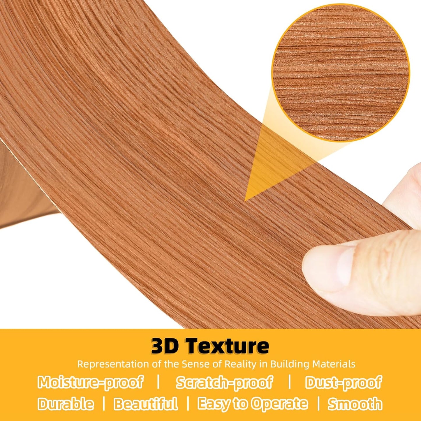 GSCIT Club Red Oak Wallpaper, 15.7 inch X 15ft Self Adhesive Wood Grain Repair Tape Patch for Tables, Chairs, Baseboards, Doors, Windows, Floors, Handicraft DIY.