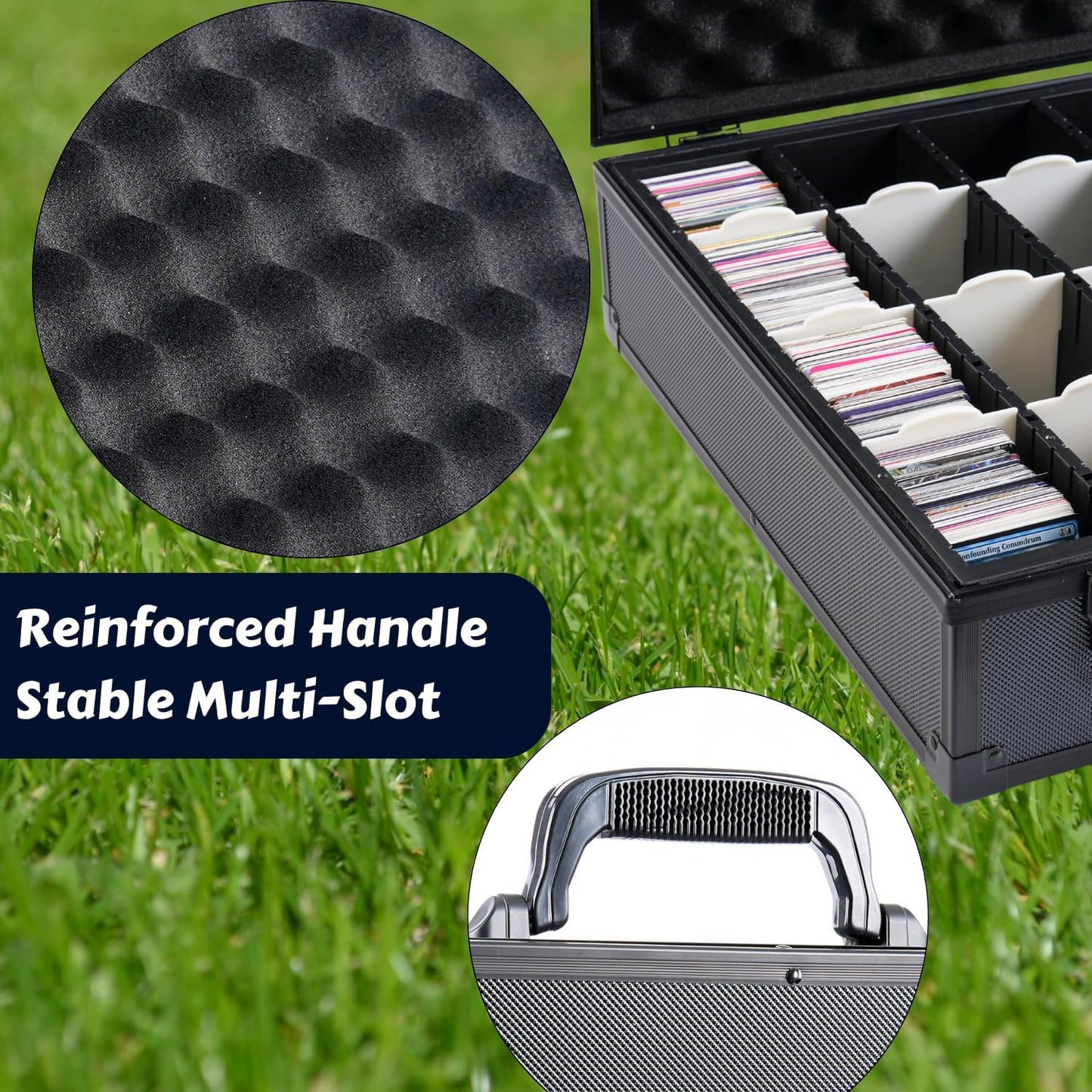 Premium Card Storage Box With Card Dividers For Trading Cards Holds 6000+ Trading Card Storage Box Suitable For Card with Sleeves (XXXXL)