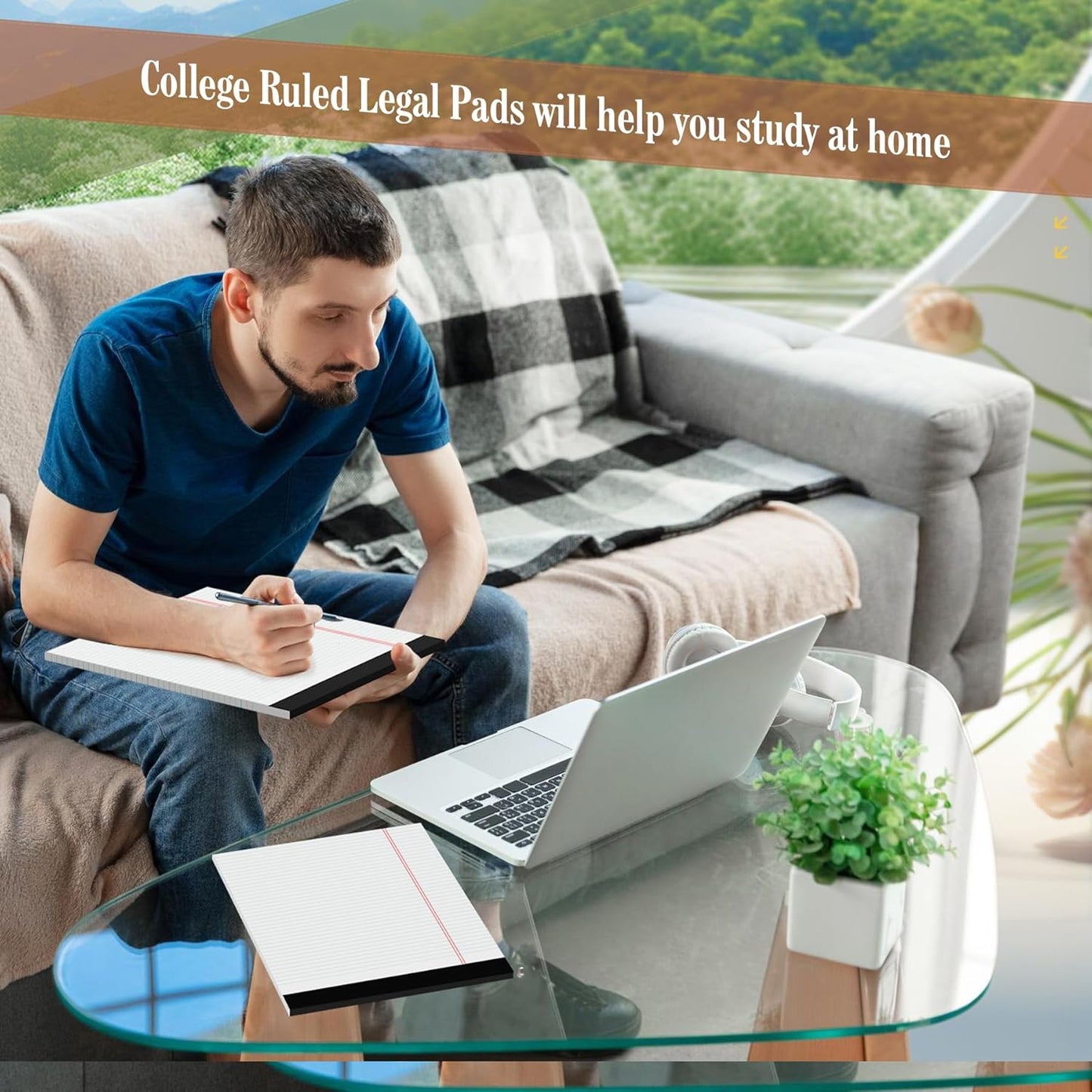 Note Pads 8.5 x 11 Legal Pads 8 Pack Writing Pads Notepads Narrow Ruled Pads of Paper 30 Sheets per Notepad 8.5 x 11'' Legal Note Pad College Ruled Legal Pad Lined Paper for Office Home School