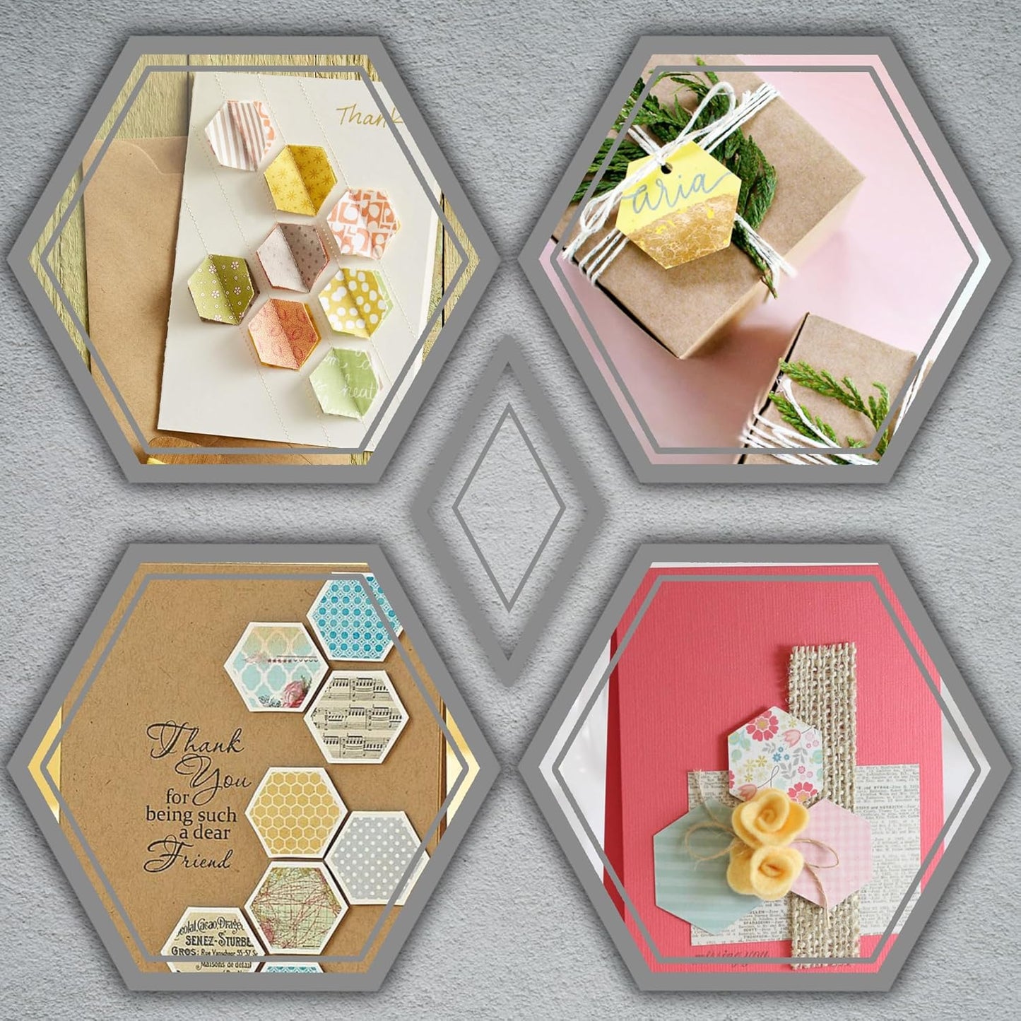 Hexagon Punch for Paper Crafts, Size 1.3-Inch, Hexagon Hole Cutter, Hexagon Shape for Greeting Card Making, Handmade Scrapbooking, DIY Arts