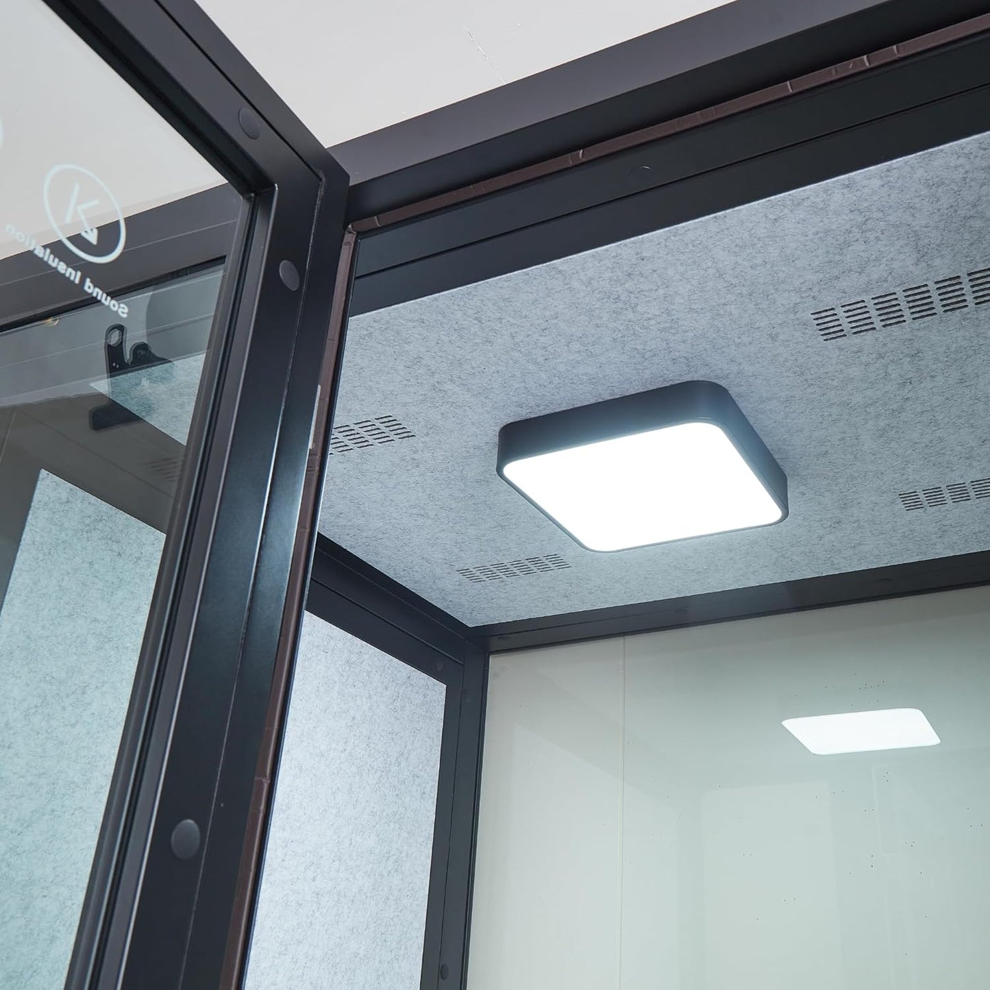 GEARONIC Mobile Office Pod Booth, Sound Proof Booth for Home, Mobile Roller with Desk, LED Light, Fans and AC USB Ports (Black Obsidian)