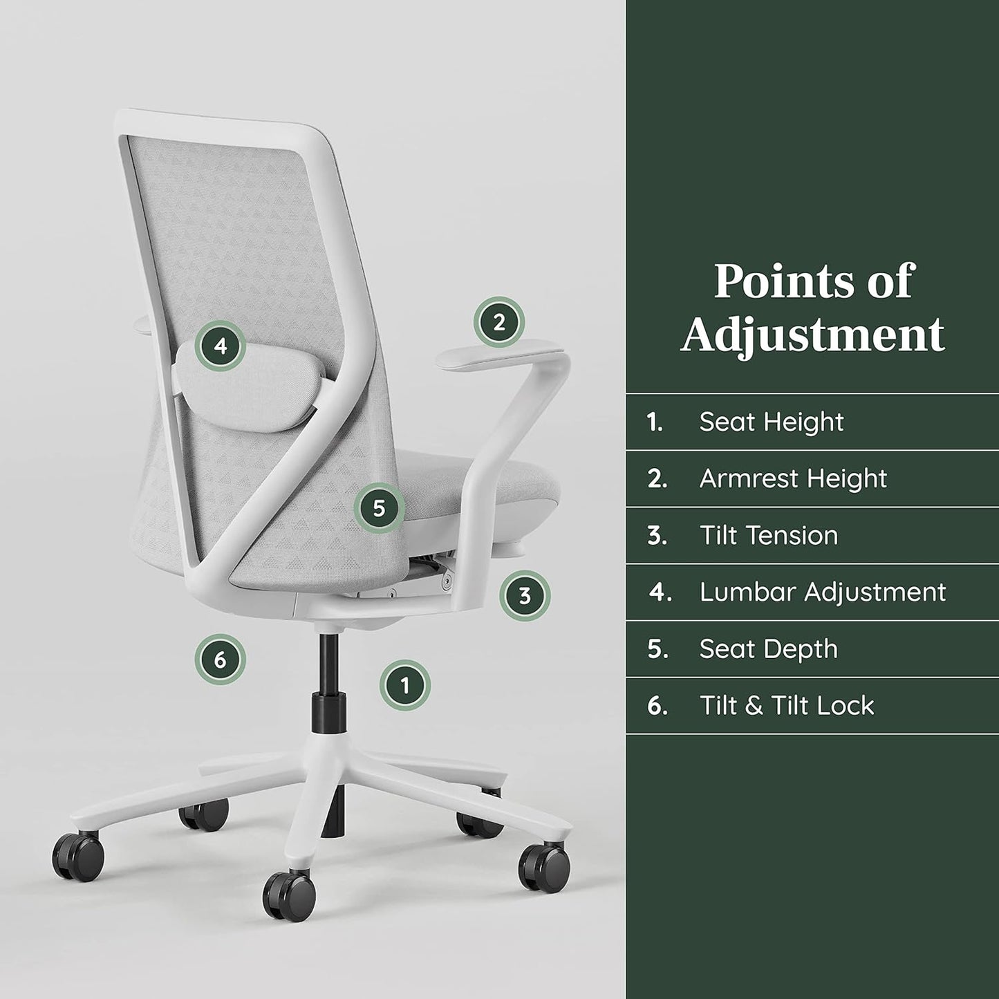 Branch Verve Chair - High Performance Executive Office Chair with Contoured Seat Back and Adjustable Lumbar Rest - High Density Foam Cushion with Aluminum Base - Up to 275 lbs - Mist