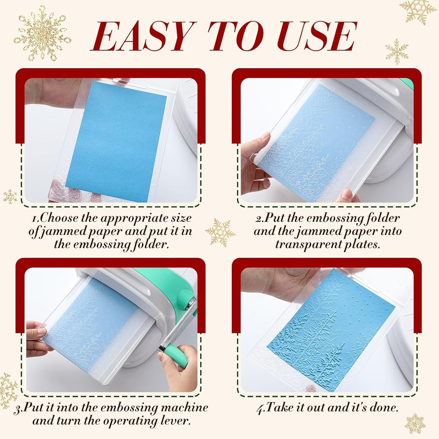 Geiserailie 8 Pieces Embossing Folders Embossing Machine Template Paper Card Heart Folders for Card Making DIY Flower Scrapbook Photo Album Craft Decoration 5.9 x 4.1 Inch(1 Pcs,Christmas Tree Style)