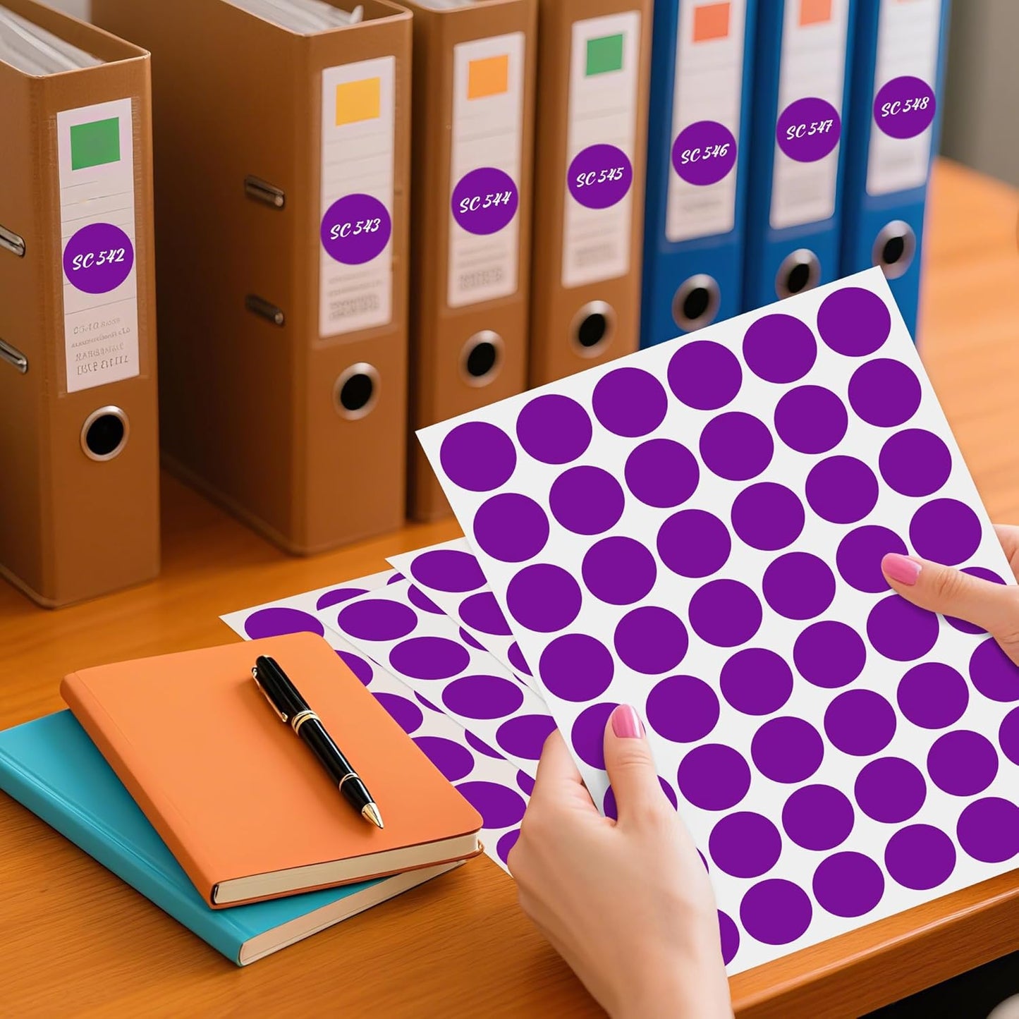 PARLAIM 1 inch Round Purple Dot Sticker,720PCS Permanent Adhesive Color Code Circle Sticker Labels for Office Classroom Garage Sale