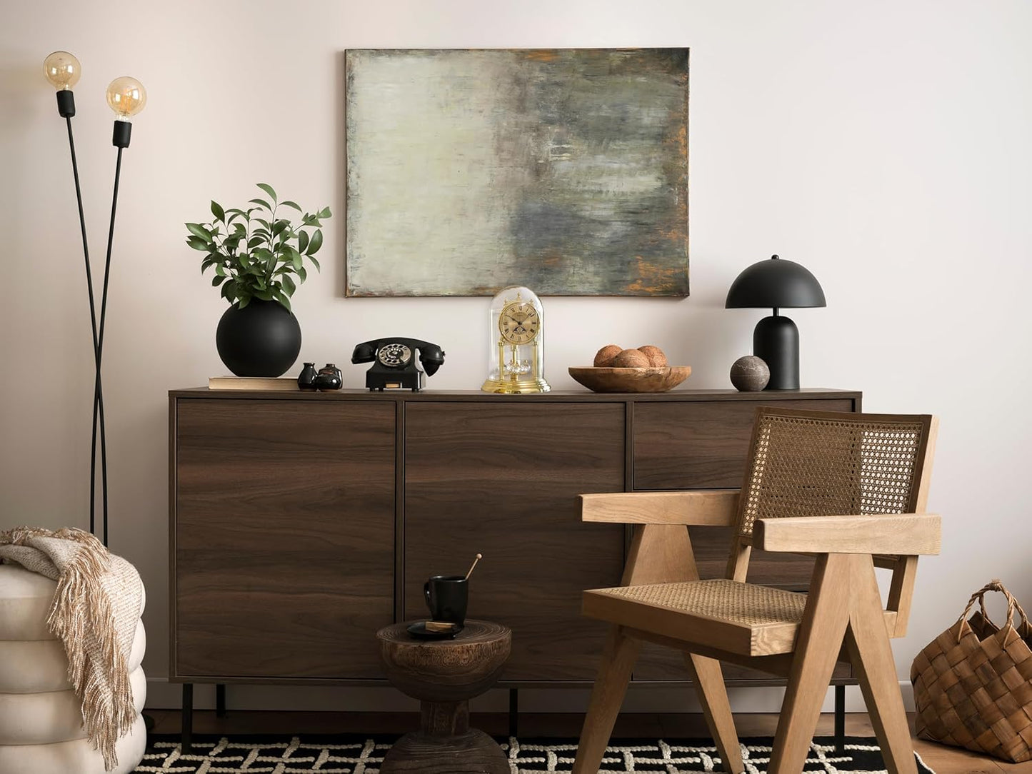 Bulova Tristan I Desk and Table Clock | Model B8818 | Polished Brass Finish | Polished Metal Base | Floating Dial | Roman Numerals | Elegant Pendulum Design