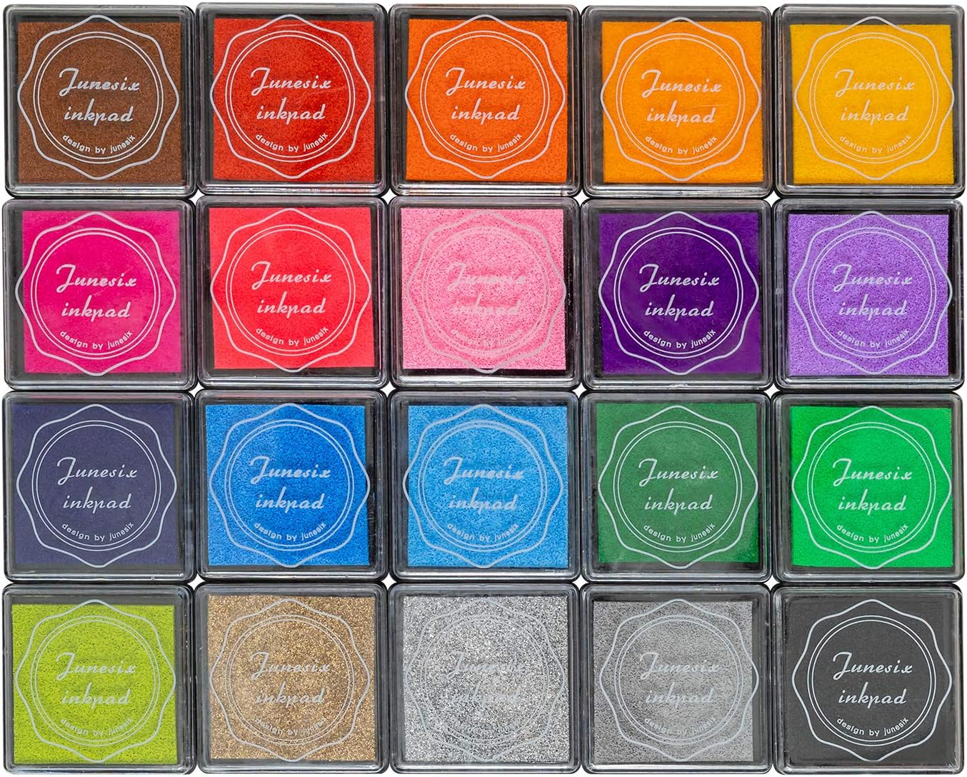 Ink Pad, 20 Colors Washable Finger Craft Ink Pad for Kids Stamping, 1.57X1.57''