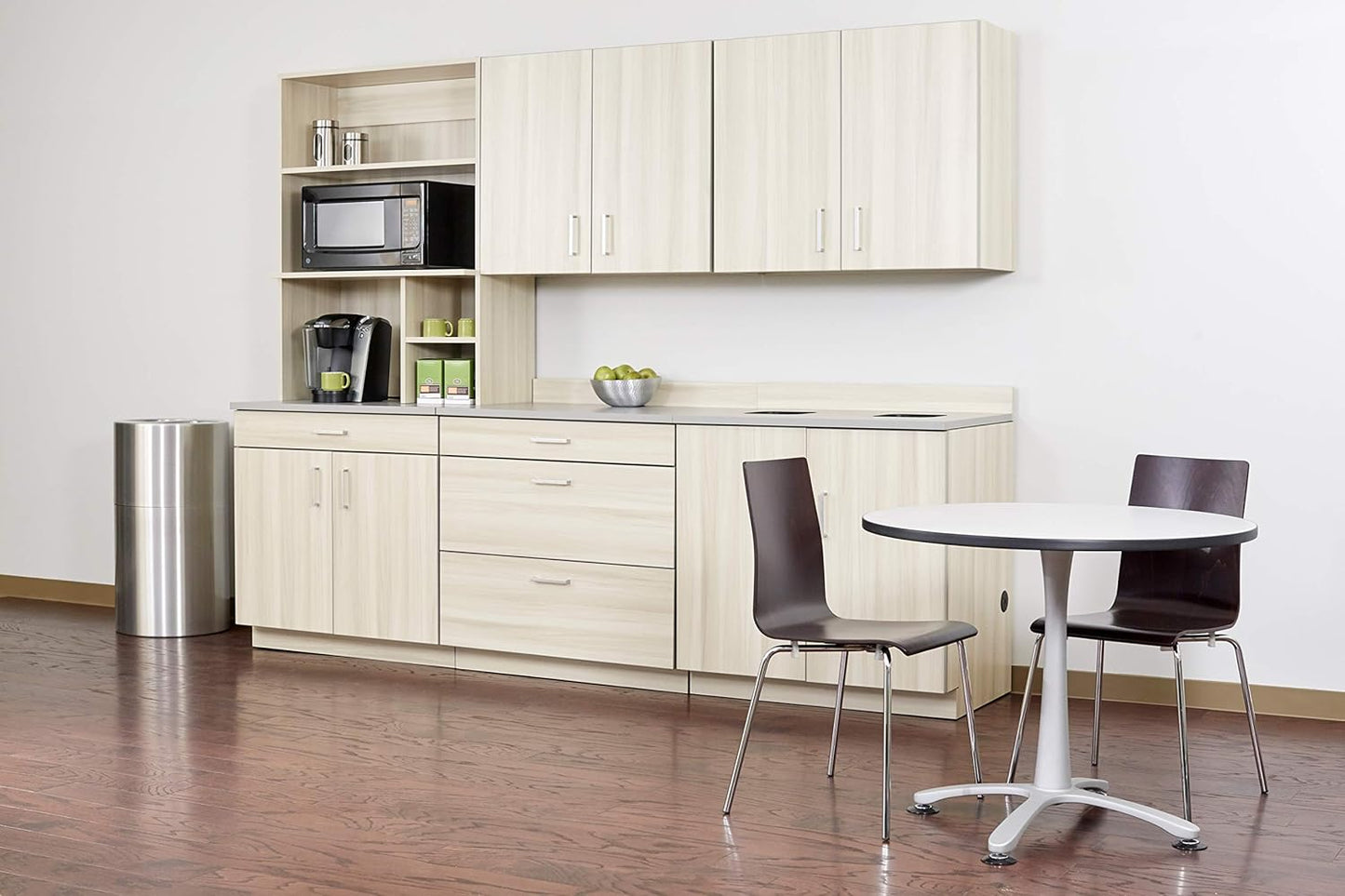 Safco Open Top Trash Can, 20 Gallon Aluminum Modern Garbage Can for Indoor Use, Silver