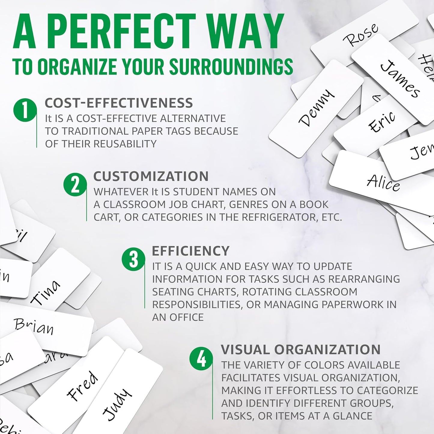 100 Pack Dry Erase Magnetic Labels 3.2x1.2 in - Magnetic Name Tags for Classroom Lockers School Bus - Classroom Magnets for Names Magnet Labels for Whiteboard Magnet Name Plates for Classrooms Blanked