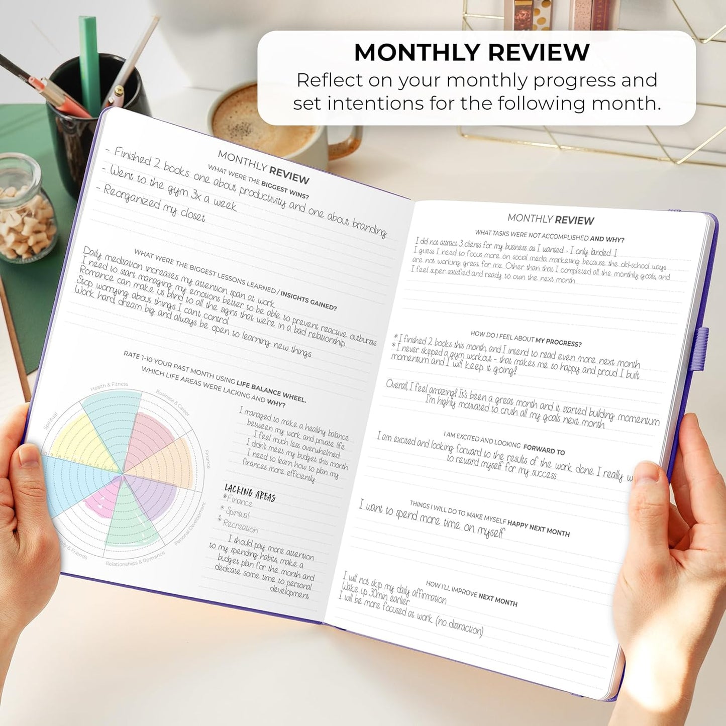 Clever Fox Planner PRO Schedule – Undated Weekly & Monthly Life Planner with Time Slots, Appointment Book & Daily Organizer, A4 (Purple)