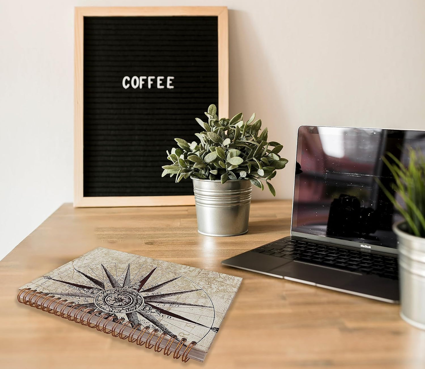 Vintage Map Compass Lined Spiral Journal Notebook 8.3×5.5 Inches Hardcover College Ruled Notebook Journal for Work Note Taking Journaling,Gifts for Ocean Lovers,Sailor Gift