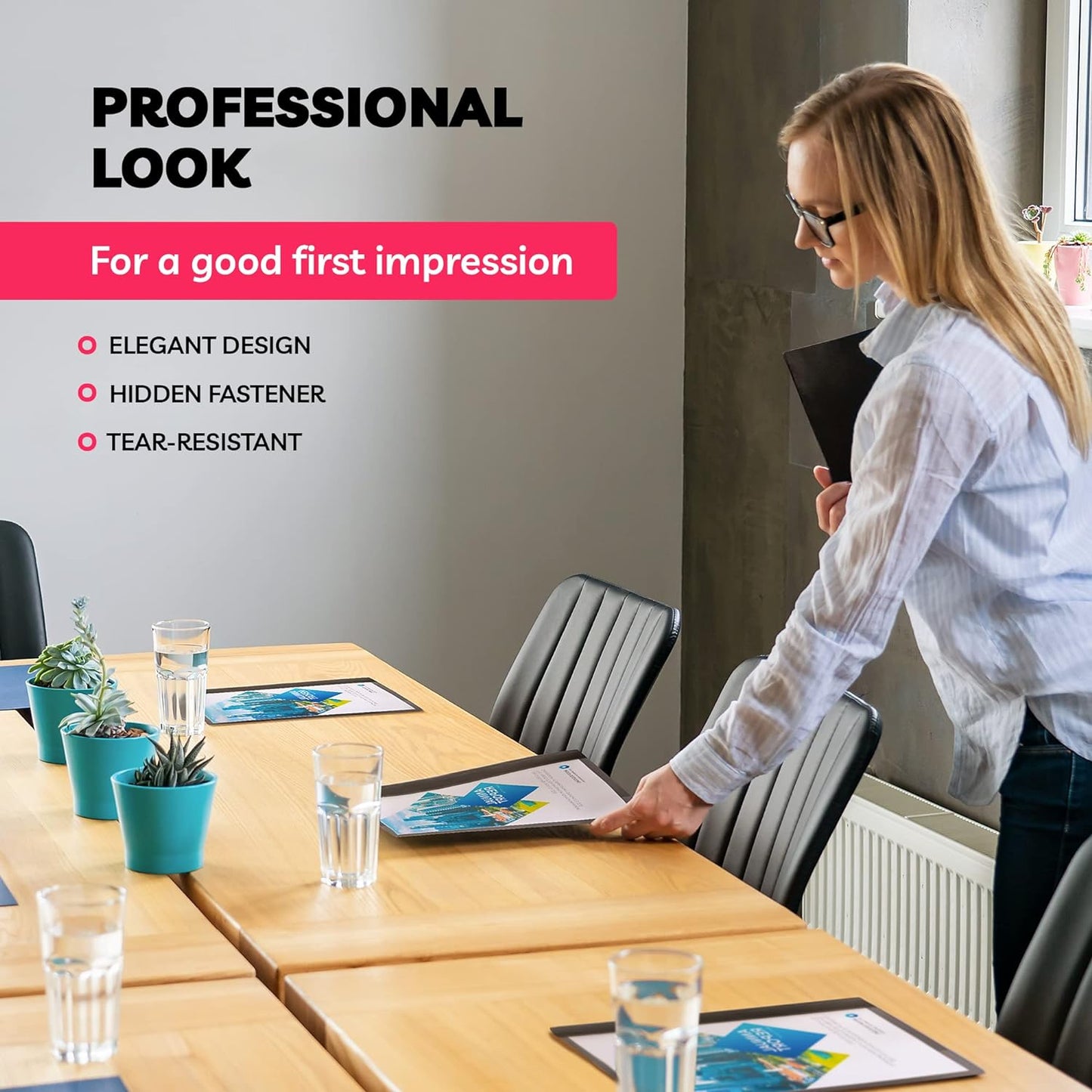 Report Covers - (Set of 6), 8.5 x 11 Letter Size, by Paper Plan, Clear Front Folders - Ideal for Presentations, Resumes & Keeping Your Documents Neat and Professional