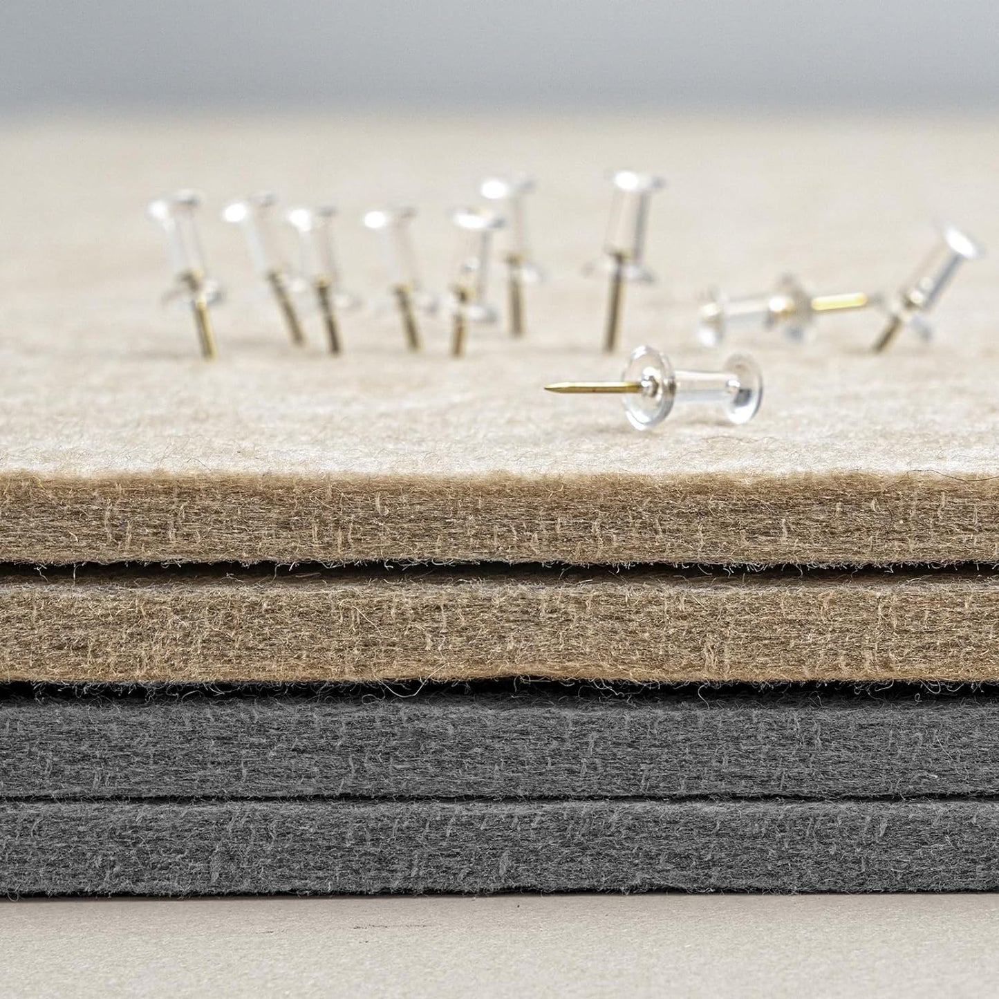 Large Bulletin Board - 48 x 36 Inches, Decorative Felt Pin Board for Wall - 4' x 3' Foldable Photo Display Board with Self-Adhesive Tape, Includes 20 Push Pins - Gray