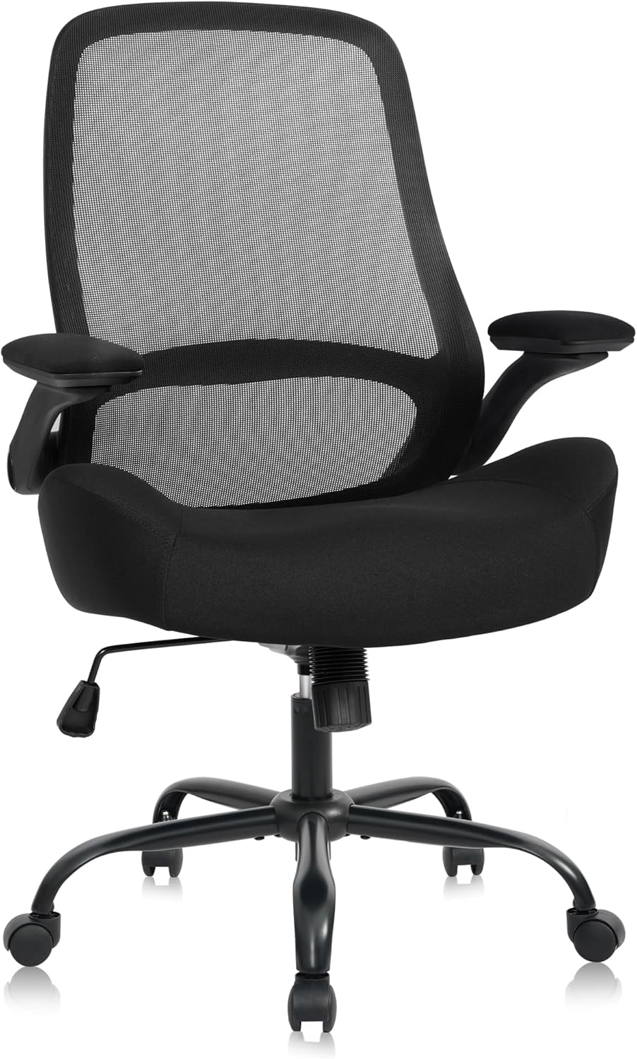 HYLONE Heavy Duty Office Chair, 5" Thickened Seat Ergonomic Desk Chair with Adjustable Armrests, Home Office Computer Chairs for Long Hours Mesh Executive Chair(Black)