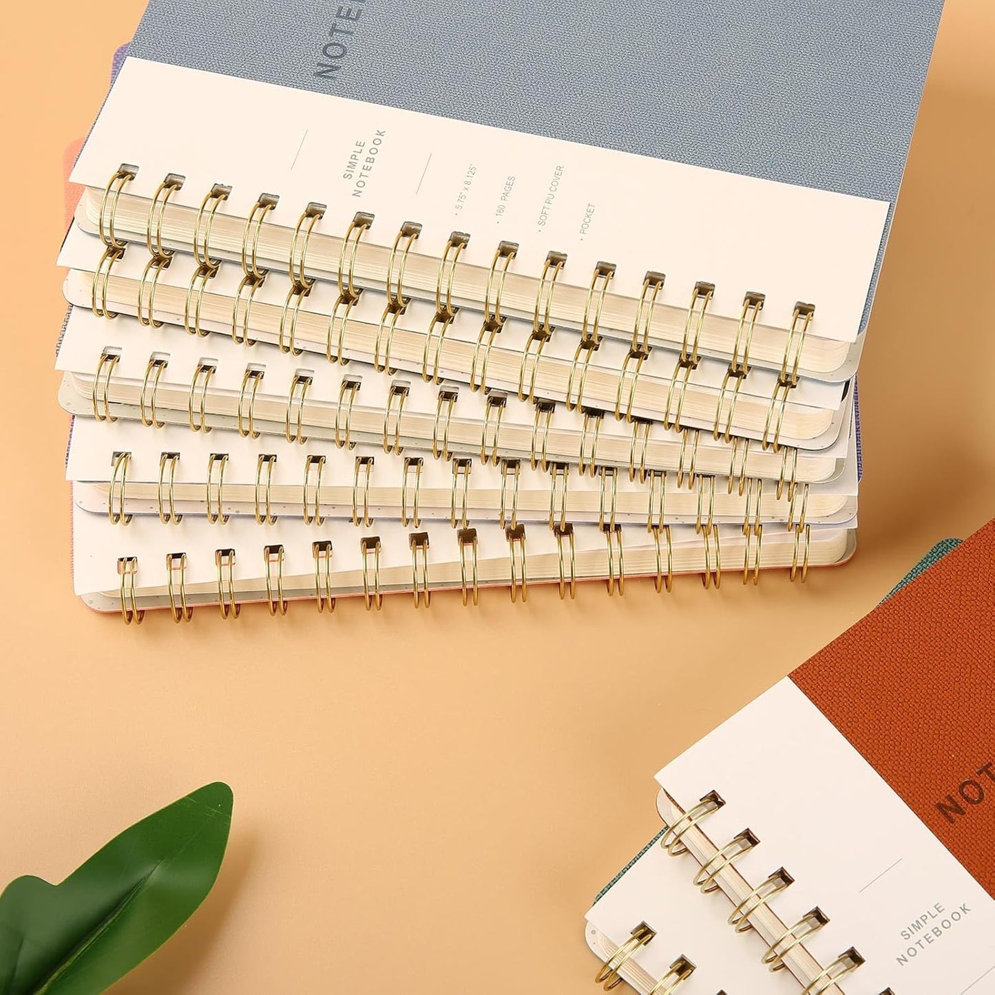 Lined Spiral Notebook College Ruled A5 Journal Book for Note Taking, 160 Pages Writing Journal for Office and Home School Supplies 5.75x8.125 inch (1Khaki)