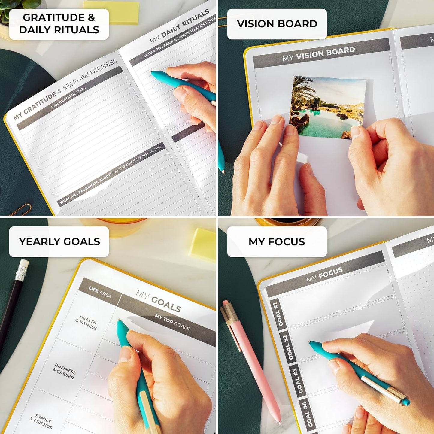 Clever Fox Daily Planner – Undated Planning Notebook with Hourly Schedule & To-Do List – Personal Day Task & Work Organizer, 6 Months (Amber Yellow)