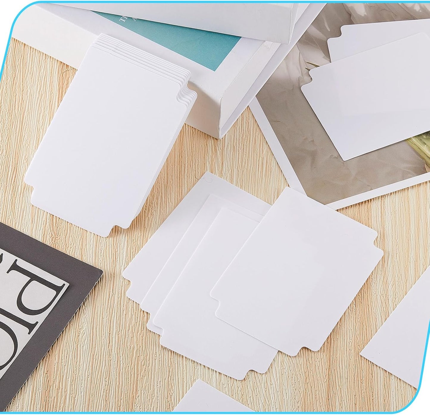 White Trading Card Plastic Divider Cards Sorting Tray Playing Separator Organizer Pages for Games Sports Supplies, 69 x 97 mm(50 Pieces)