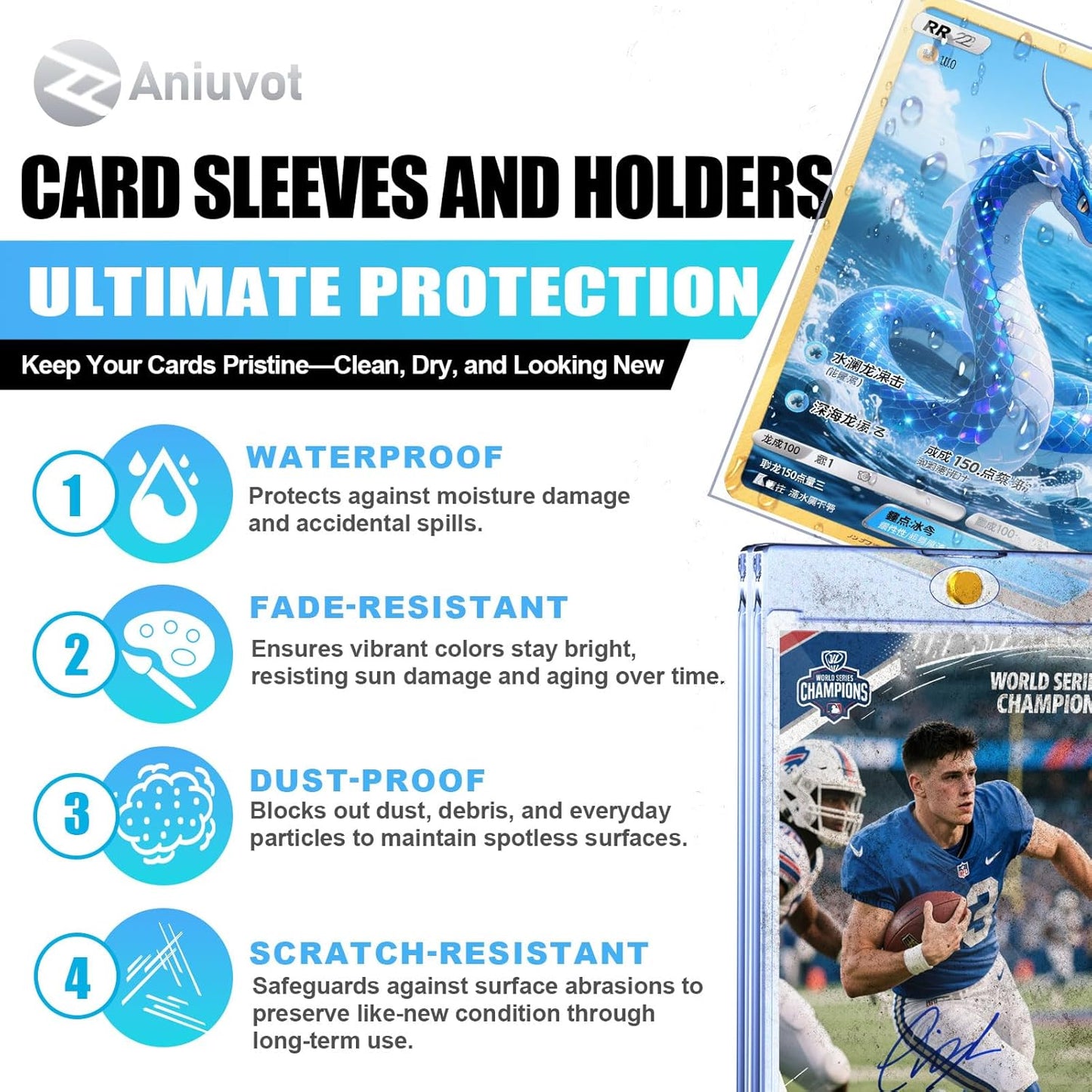 Card Sleeves, 1200 CT Soft Card Protectors for Trading Cards with 2CT Hard Card Holders, Clear Topload Card Cover for Football, Baseball, Sports, MTG, TCG Game, Photo Card Collectible Storage