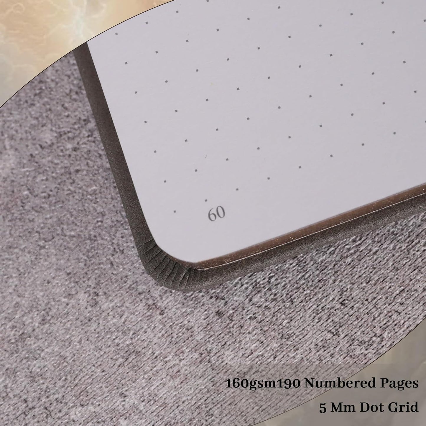 TIEFOSSI Bullet Dot Journals for Women Men, Dot Journals for Writing Women, 160gsm Thick Paper, 190 Numbered Pages, for Planner Organization