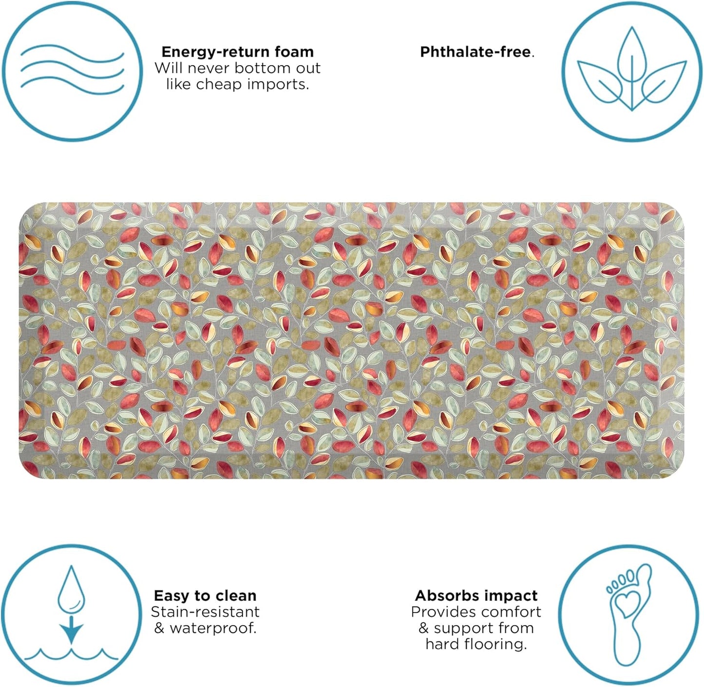 GelPro Anti-Fatigue Designer Comfort Kitchen Floor Mat Orchard Sultry Grey 20x48