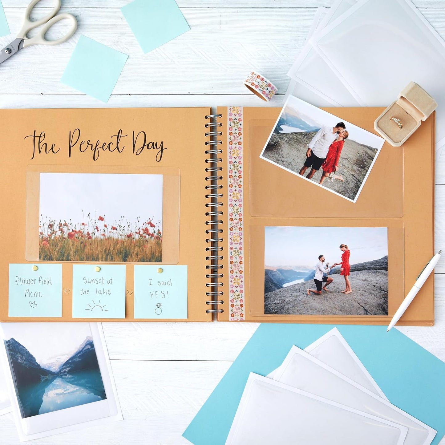 Juvale Photo Sleeves - 5.5 x 8.8 Inches, Clear, 50 Pack - Index Card Holder & Label Sleeves for Planners - Top-Load Card Protector - Office Supplies