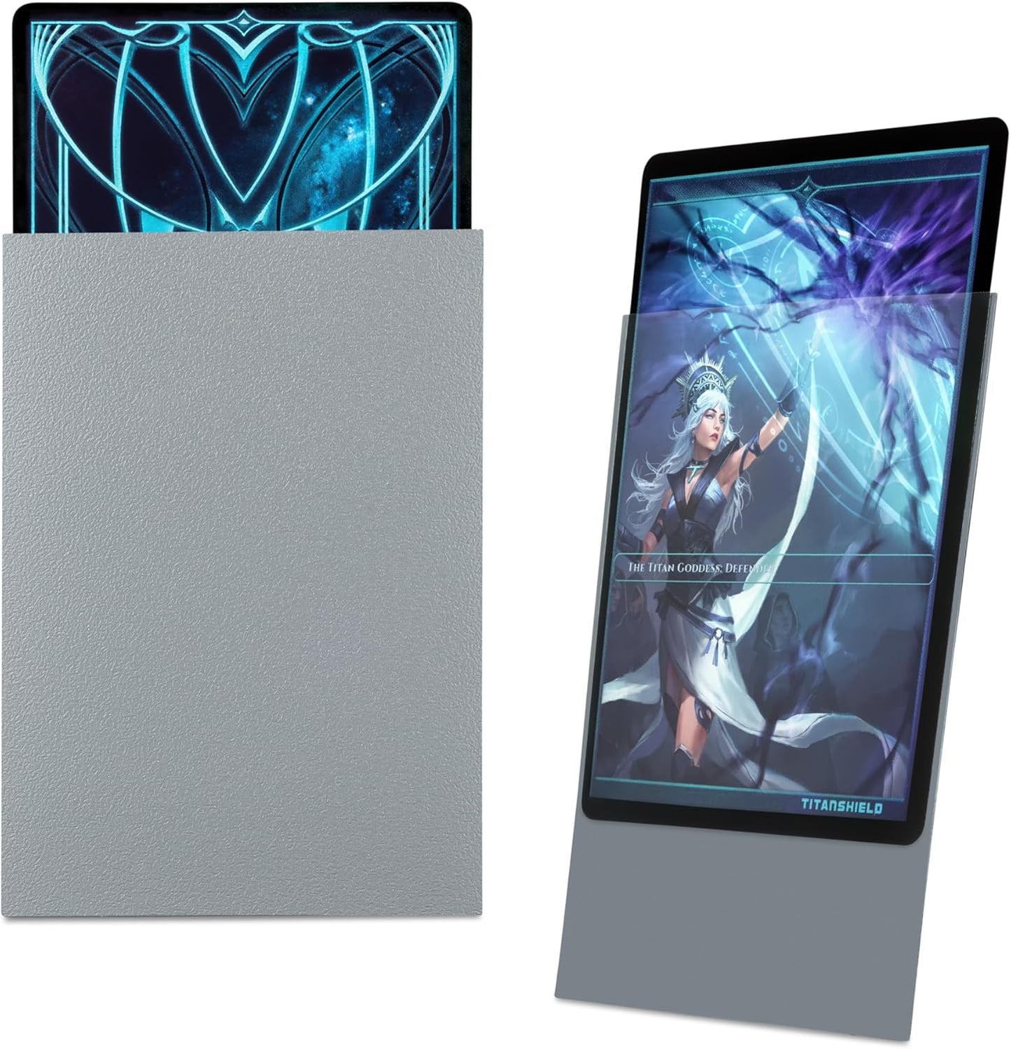 TitanShield (150 Silver Sleeves) Compatible with MTG Magic The Gathering, Lorcana, Board Games and Trading Cards 2.5" x 3.5" 66x91mm