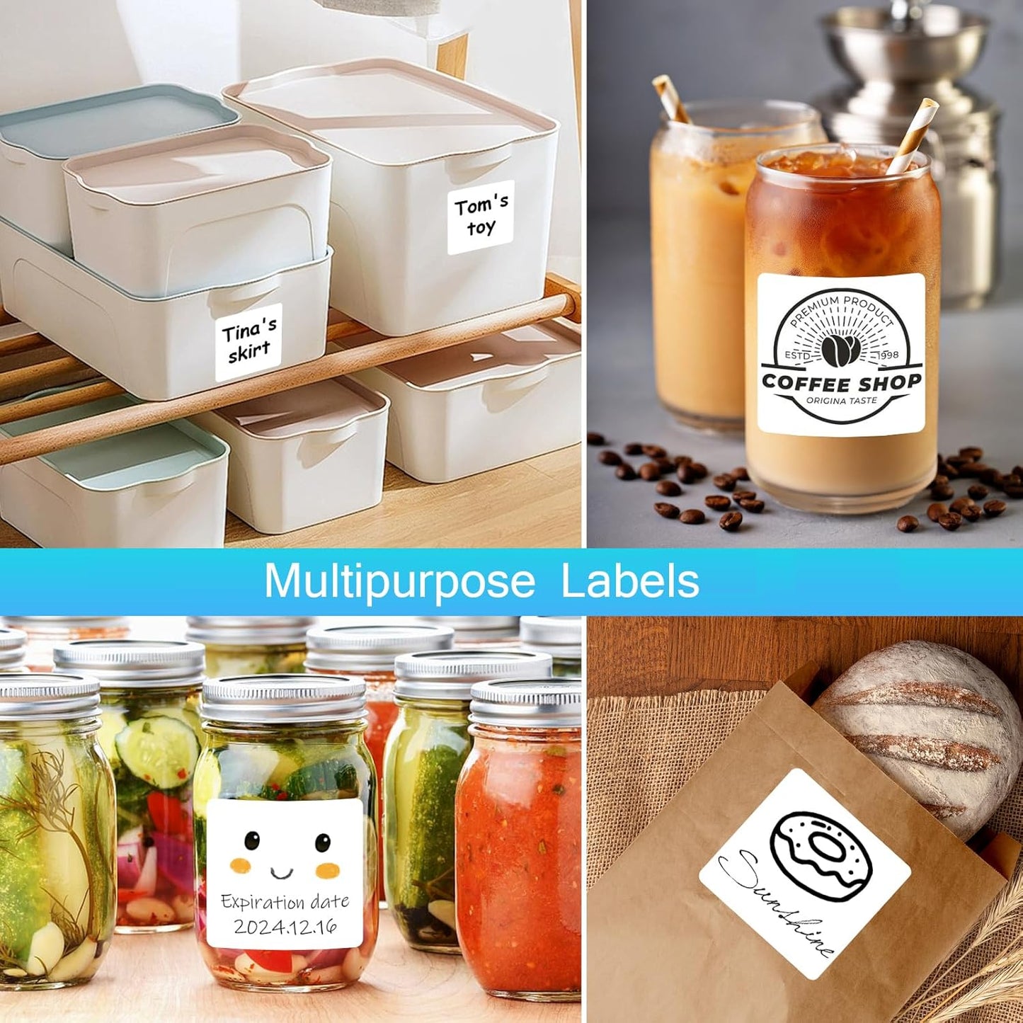 FungLam Printable Sticker Paper, 3-1/3" x 4" Shipping Address Labels 600 Blank Mailing Labels for Laser & Inkjet Printers, 6 per Page Label Stickers, 100 Sheets