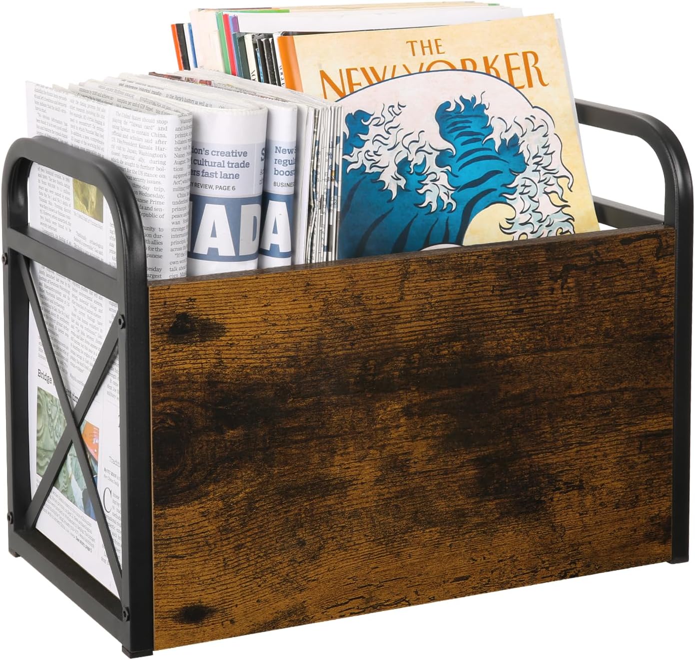 YINMIT Magazine Holder, Magazine Rack Floor, Magazine Storage Basket, Folder Organizer Bin for Books, Newspapers, Tablets