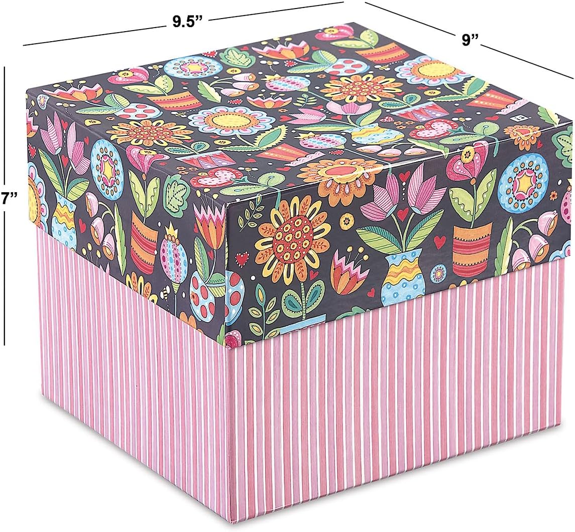 Mary Engelbreit Card Greeting Organizer Box - Stores 140+ cards (not included). 7" x 9" x 9-1/2", Occasion & Recipient Dividers & Labels, Birthday, Get Well, Sympathy etc.