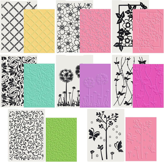 8-Piece Plastic Embossed Folders Template DIY Craft Template Photo Album Decoration