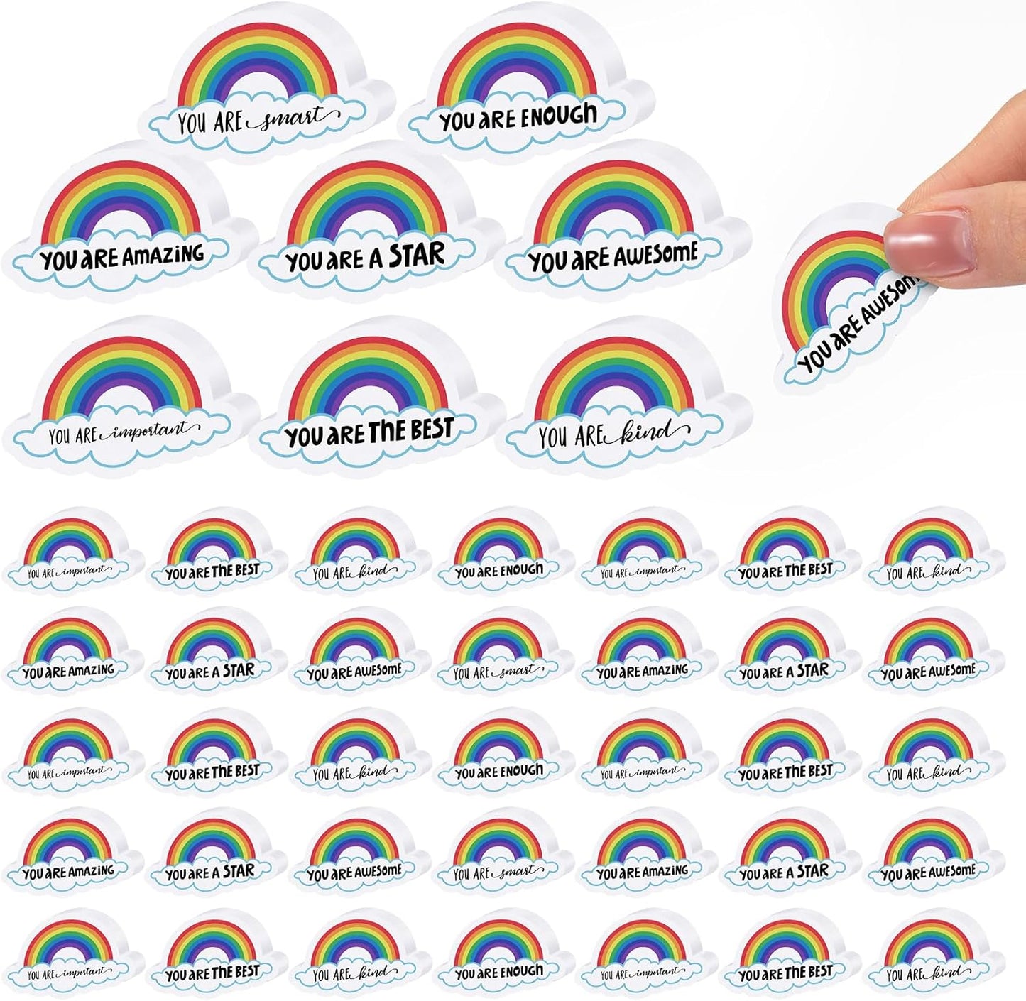 50 Pcs Inspirational Erasers Bulk Mini Pencil Erasers Gifts for Teacher Motivational Office Party Favors Supplies