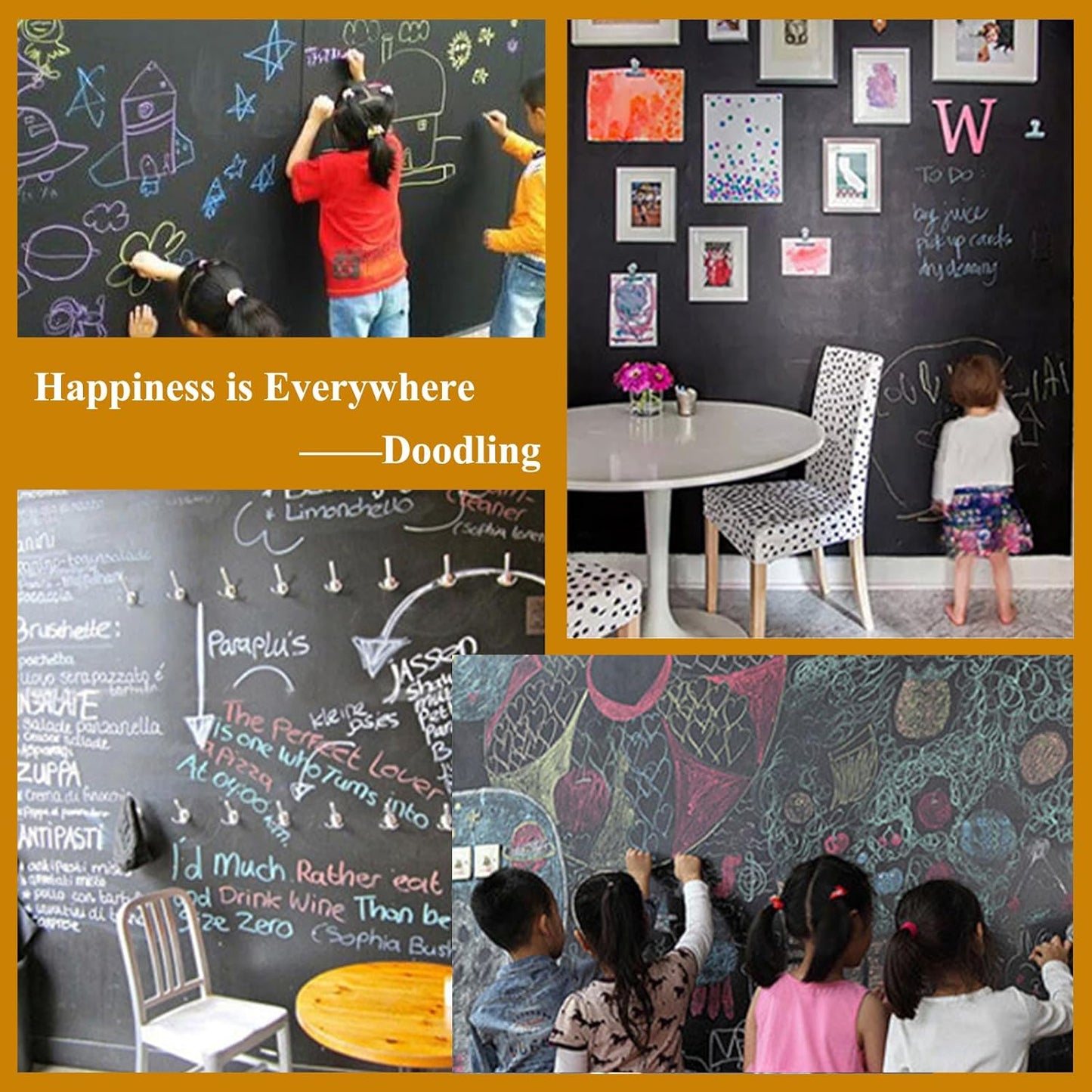 Magnetic Chalkboard Contact Paper with Adhesive, 38" x 19" Magnetic Blackboard Film for Walls, Peel and Stick – Ideal for Office, Classroom, Home. Includes Dustless Chalk, Wiping Cloth, and Magnet