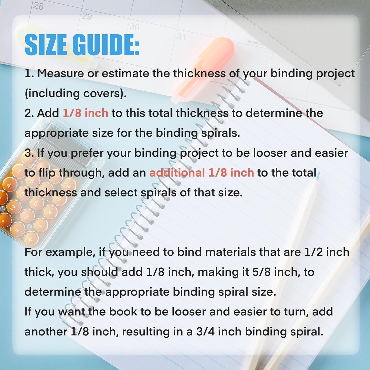 TOTiyea 100 Pack Plastic Spiral Binding Coils, 12mm(1/2") Binding Spirals, 90 Sheet Capacity, 4:1 Pitch, Black