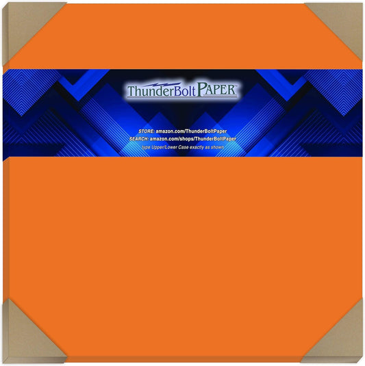 25 Orange Cover/Card Paper Sheets - 12 X 12 Inches Scrapbook Album|Cover Size - 65# (65 lb/Pound) Light Weight Cardstock - Quality Printable Smooth Paper Surface for Bright Colorful Results