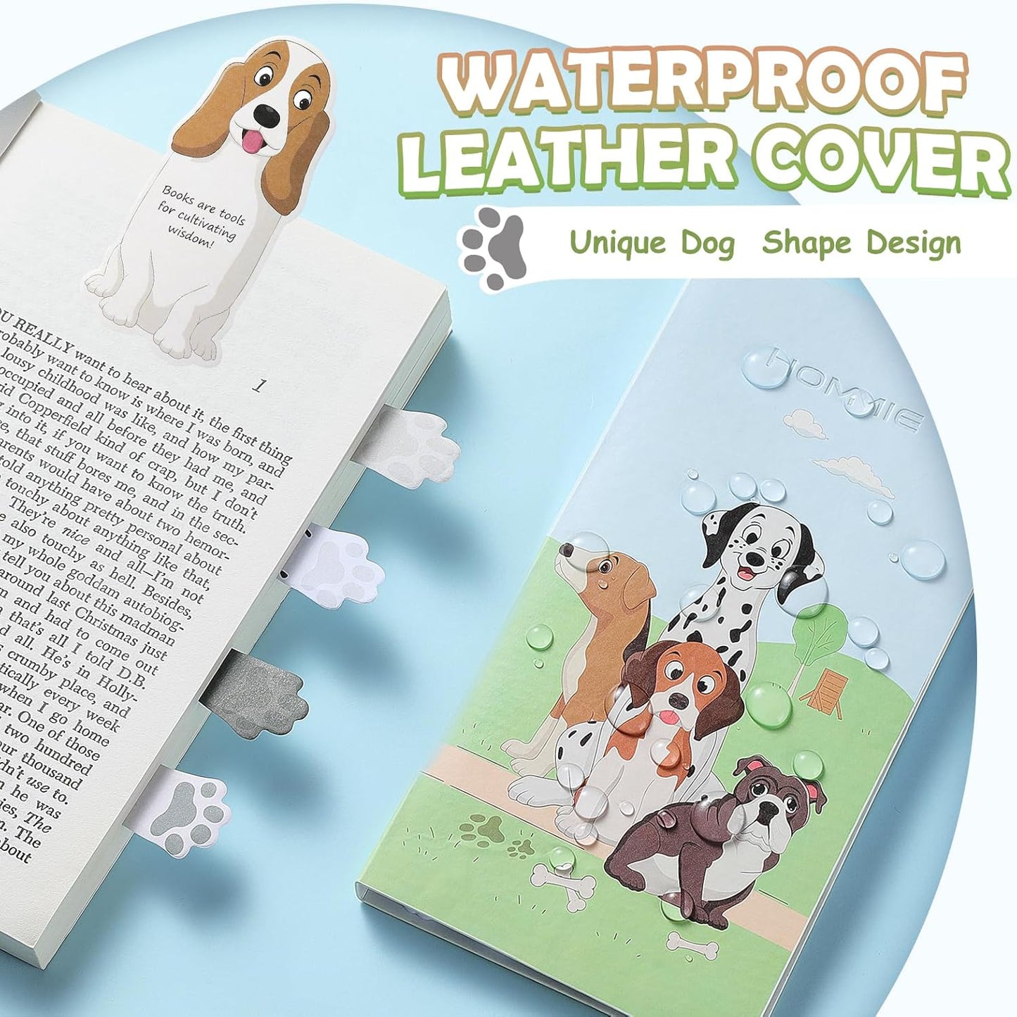 Hommie Dog Sticky Notes Set, Planner Sticky Note Dividers Tabs 300 Sheets, Cute Animals Shape Markers Flags Self-Stick Memo Pads for Dog Lovers Home Office School Supplies