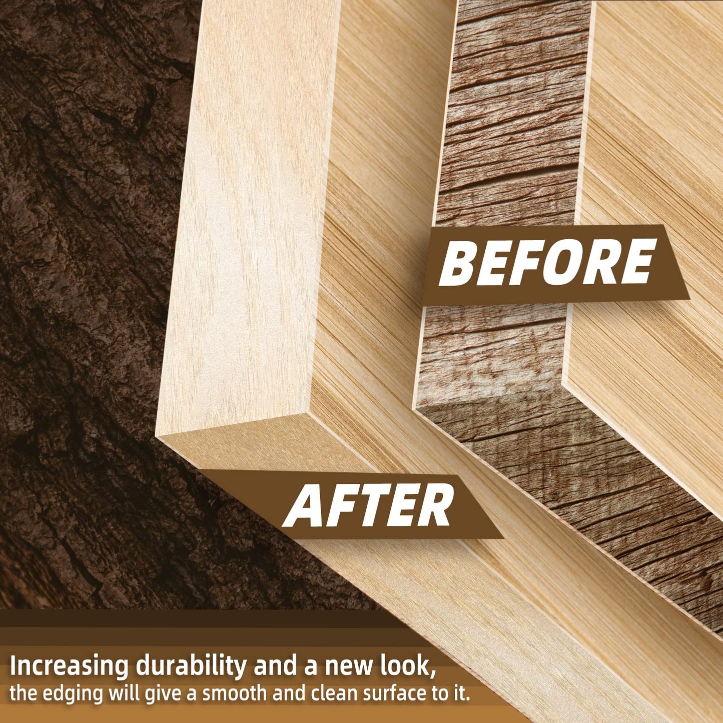 GSCIT Club Birch Edge Banding, 7/8 inch x 25ft roll of Veneer Edge Banding - Pre-glued Flexible, Real Wood Tape for Cabinet Repair & Furniture Restoration