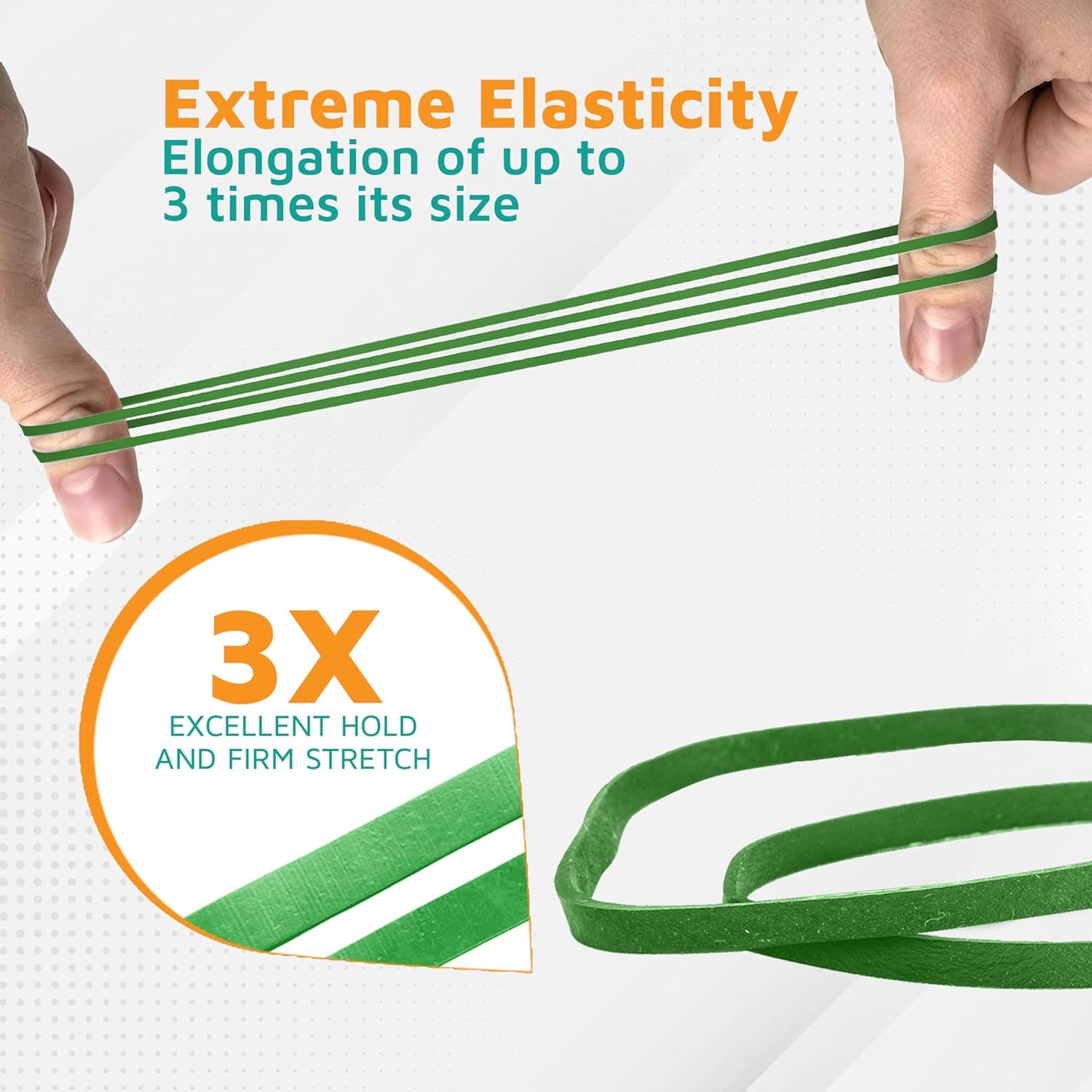 PlasticMill Light Green Rubber Bands Size 33 (3 1/2" x 1/8") - #33 Colored Rubber Bands Office Supplies - Strong, Elastic Bands for Crafts, Balloon Garland, Cash, File Folders (500-Pack)